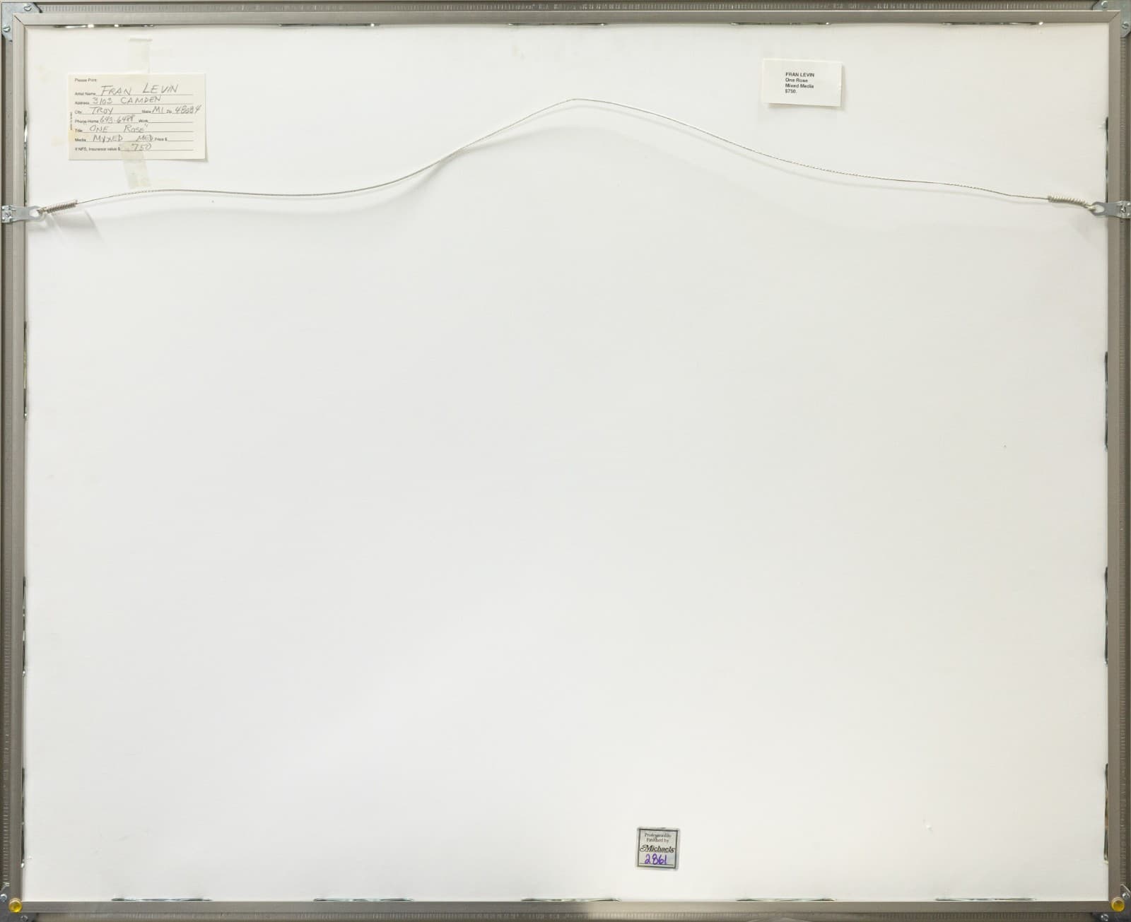 Fran Levin - Untitled (Rose), c. 1980s Signed Modern Watercolor on Paper Framed - Thumbnail 7