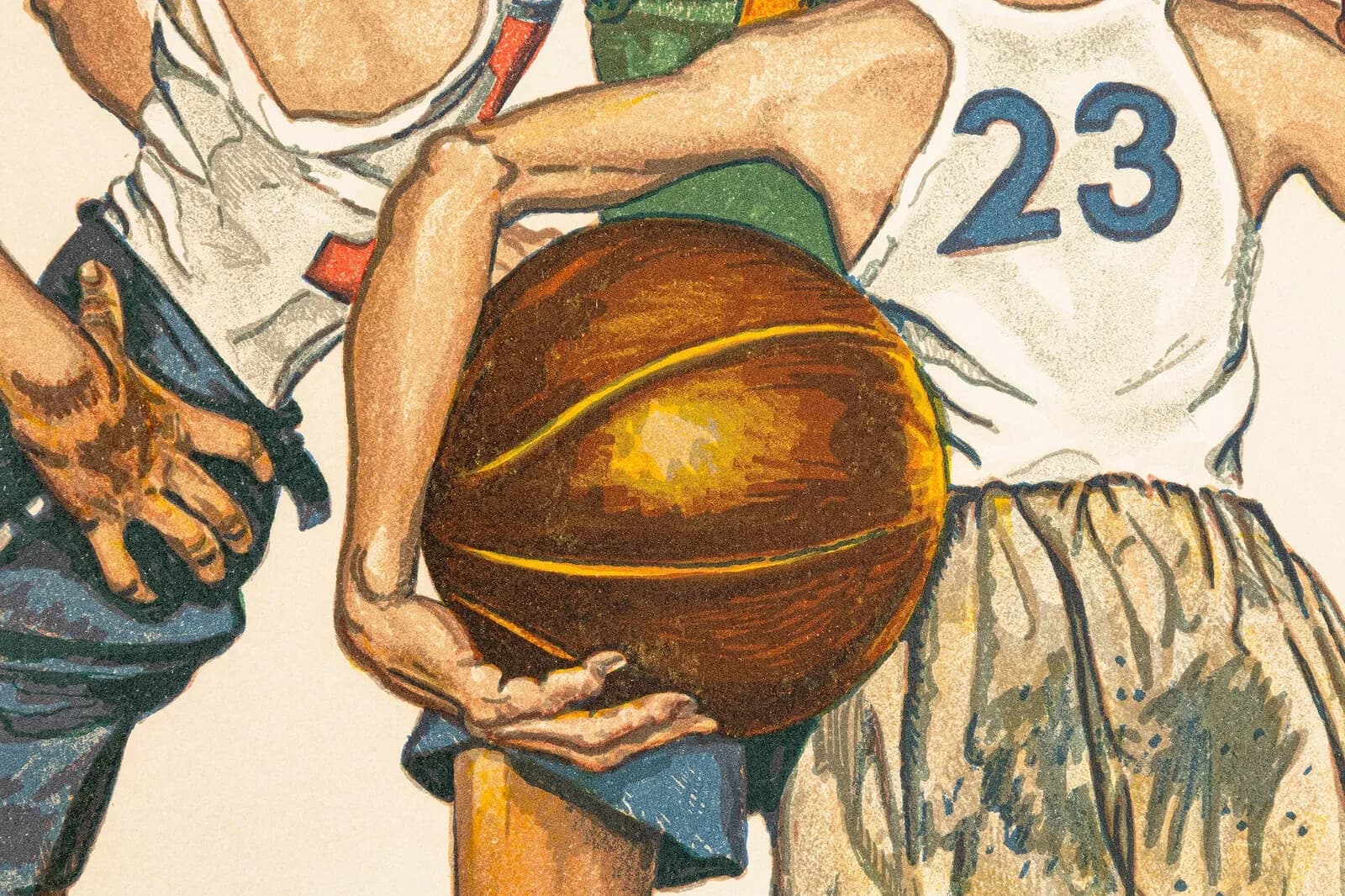 Norman Rockwell Sports Portfolio (Basketball) Signed Lithograph on Paper - Thumbnail 5