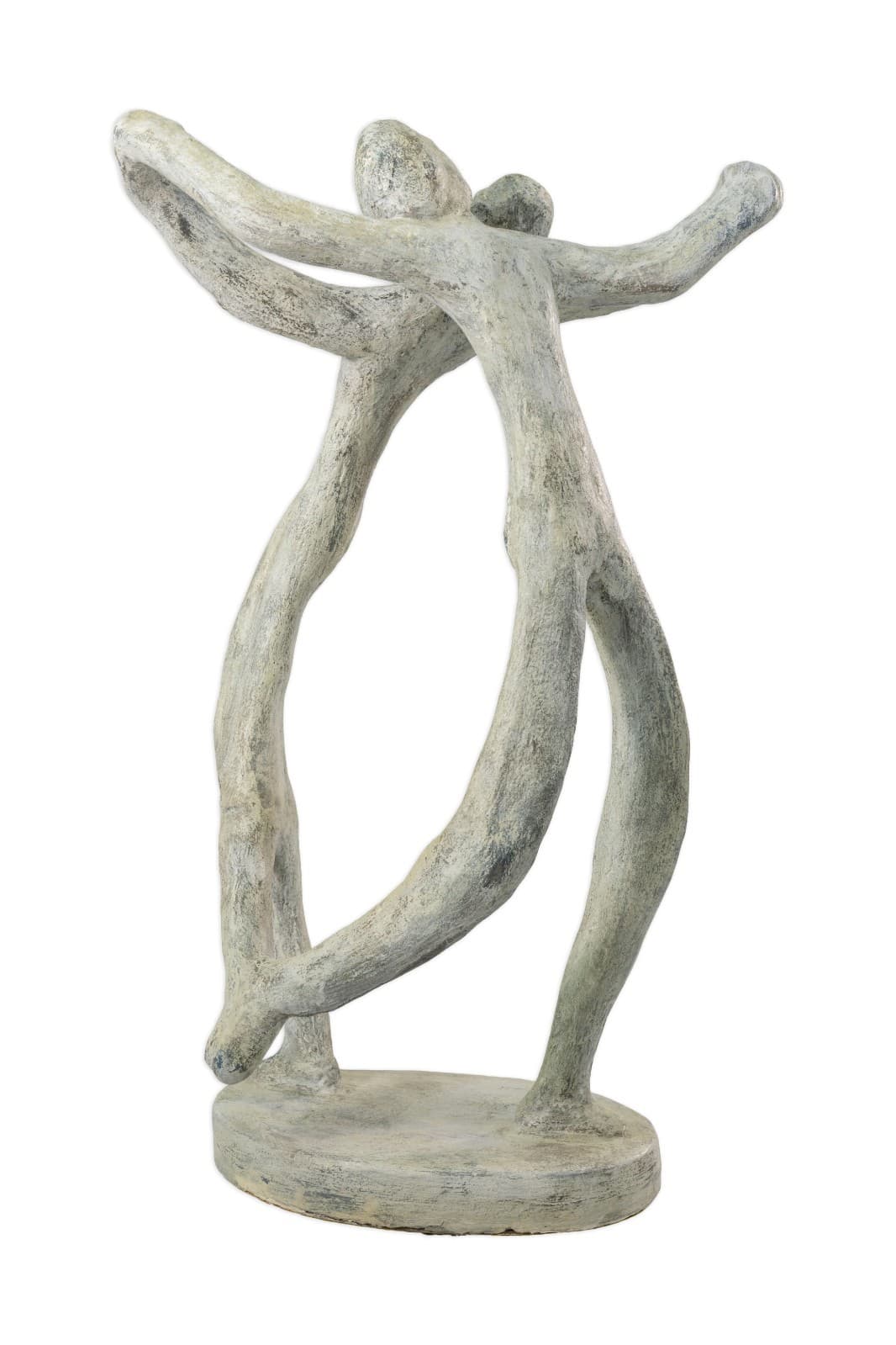 Modernist Abstract Dancing Figures 35.5” Carved Stone Sculpture 20th Century - Thumbnail 3