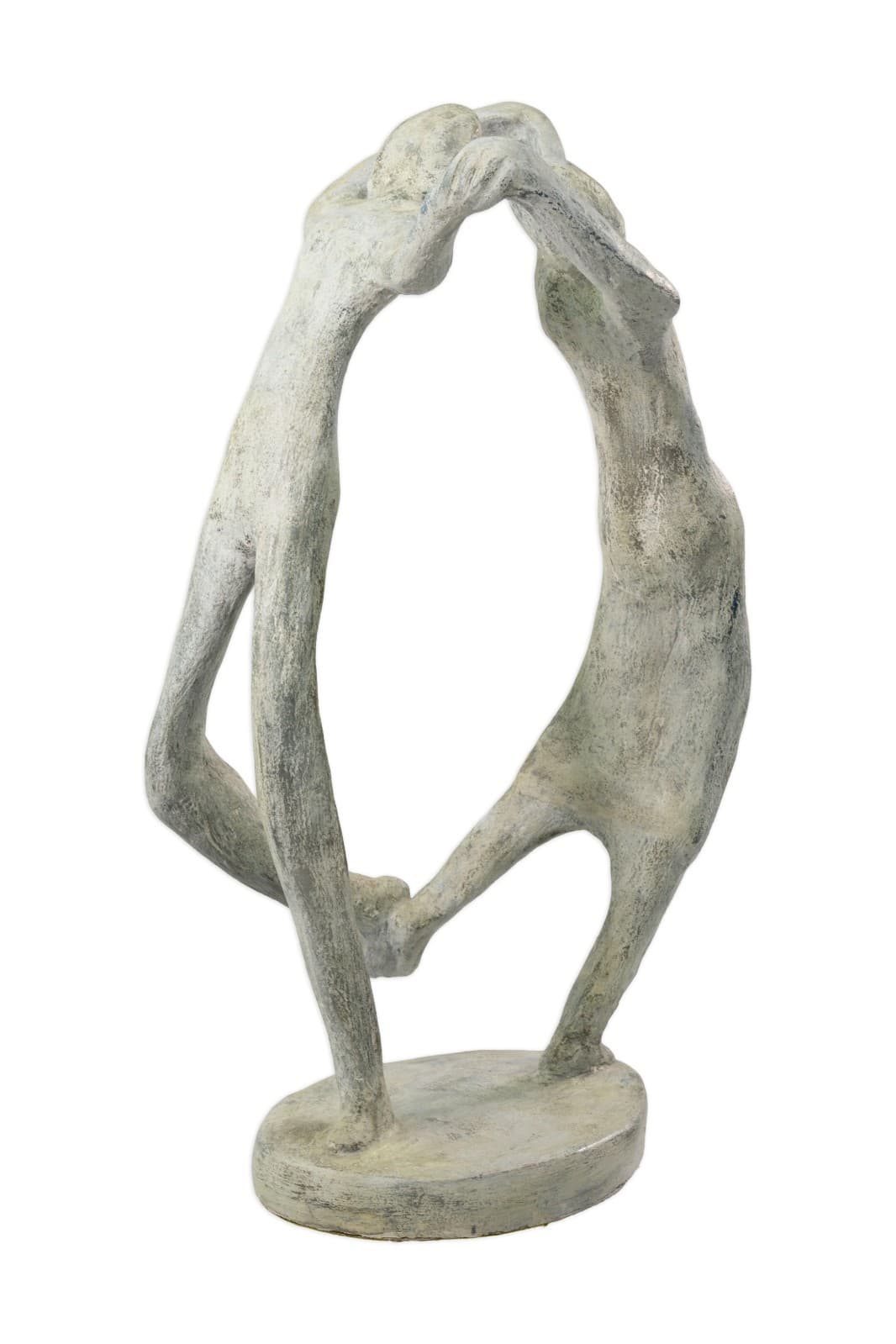 Modernist Abstract Dancing Figures 35.5” Carved Stone Sculpture 20th Century - Thumbnail 2