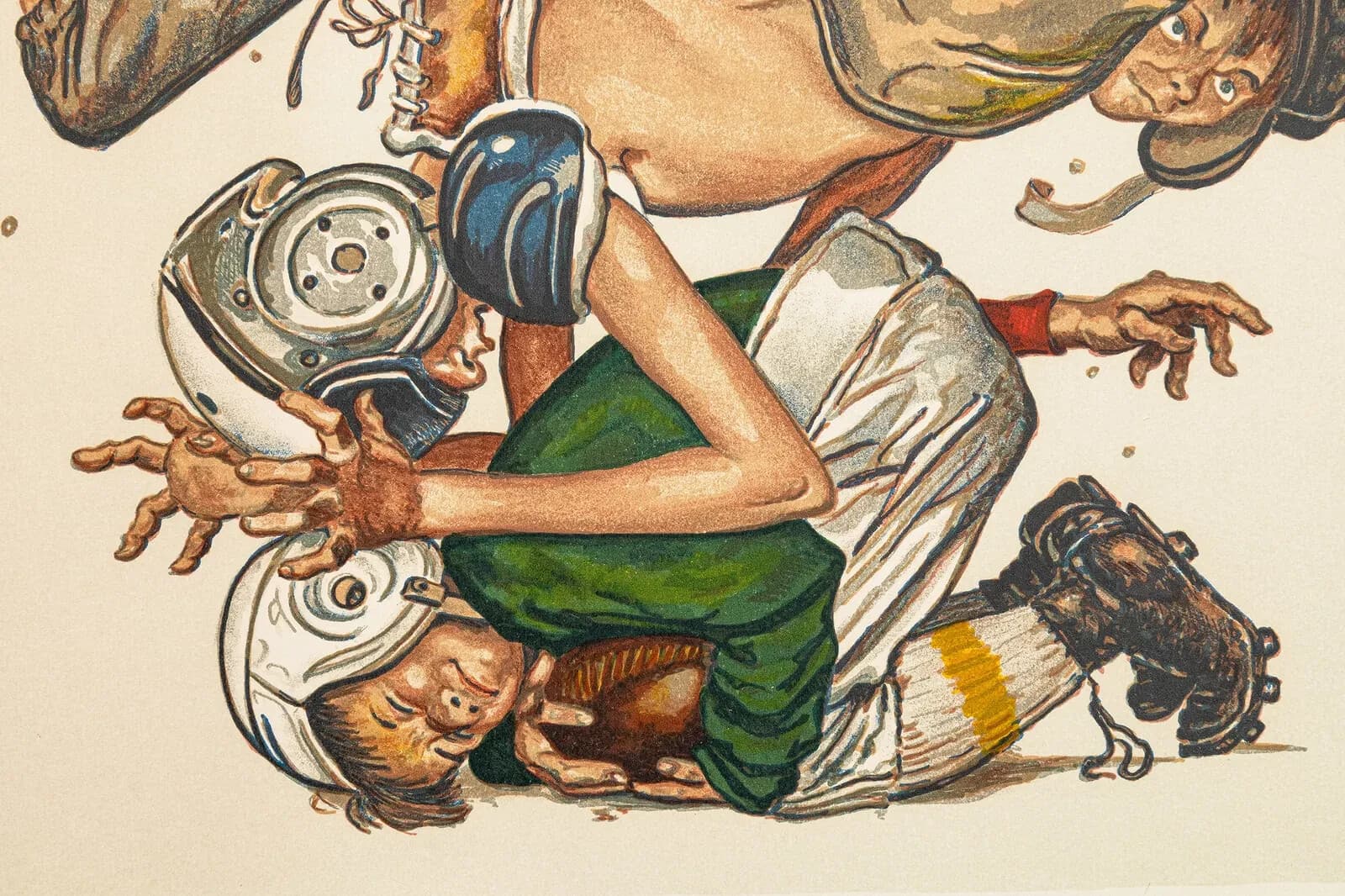 Norman Rockwell Sports Portfolio (Football) Signed Lithograph on Paper A/P - Thumbnail 6