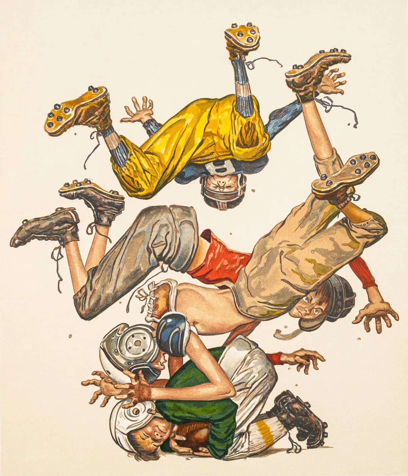 Norman Rockwell Sports Portfolio (Football) Signed Lithograph on Paper A/P - Thumbnail 2
