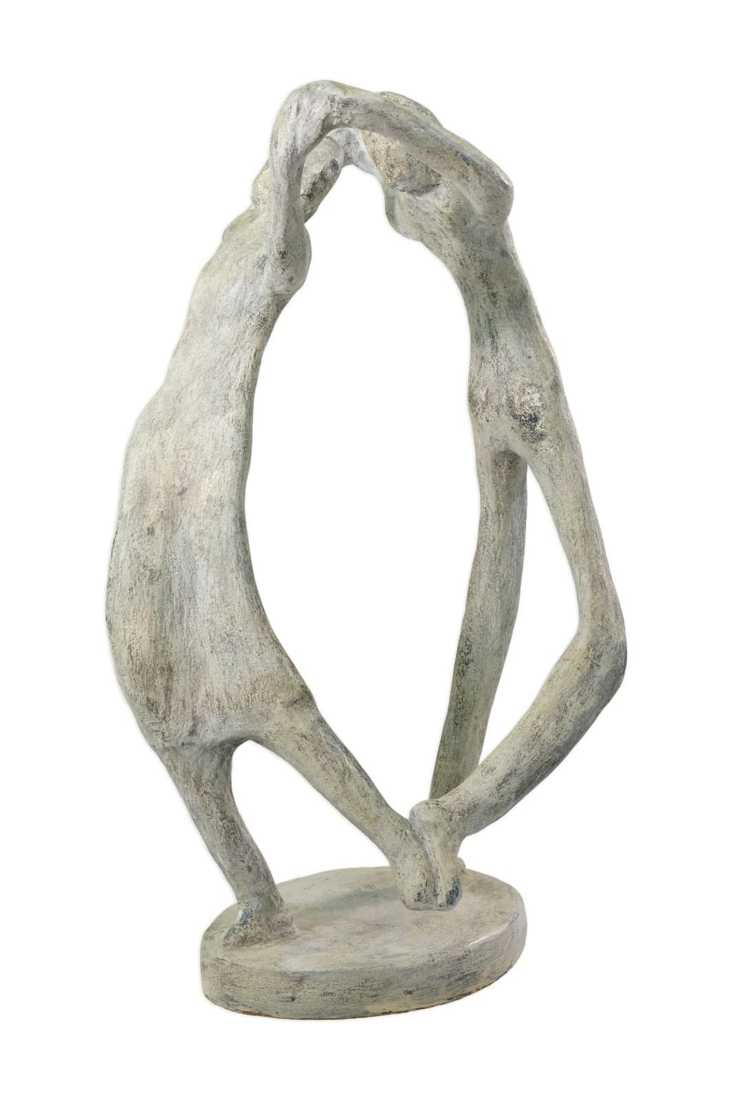 Modernist Abstract Dancing Figures 35.5” Carved Stone Sculpture 20th Century - Thumbnail 4