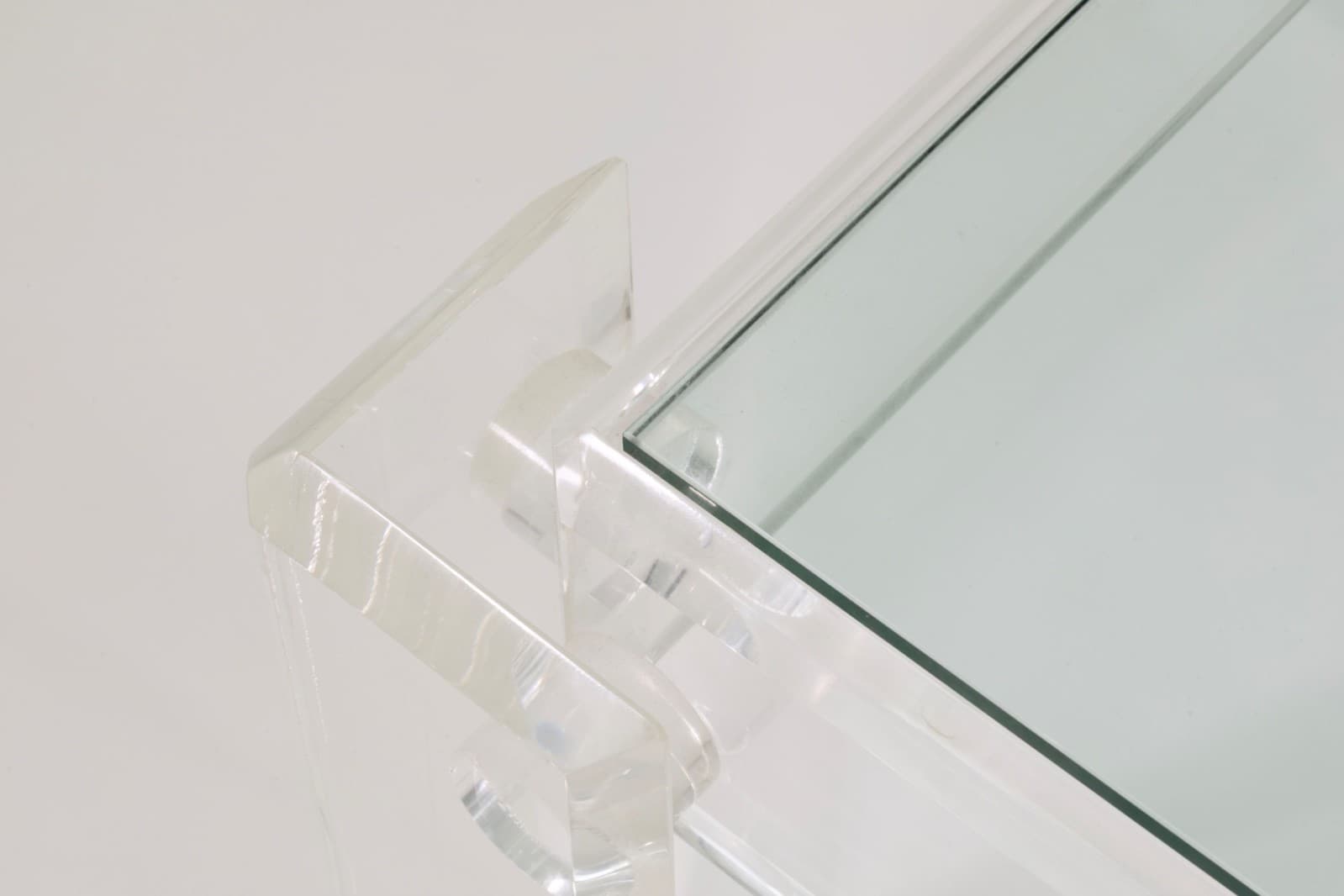 Charles Hollis Jones Glass Top Lucite Base Coffee Table 1970s - Thumbnail 5