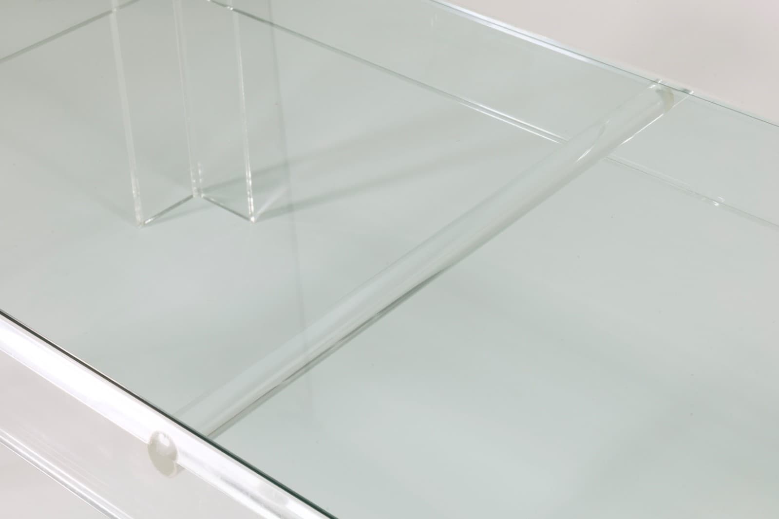 Charles Hollis Jones Glass Top Lucite Base Coffee Table 1970s - Thumbnail 4