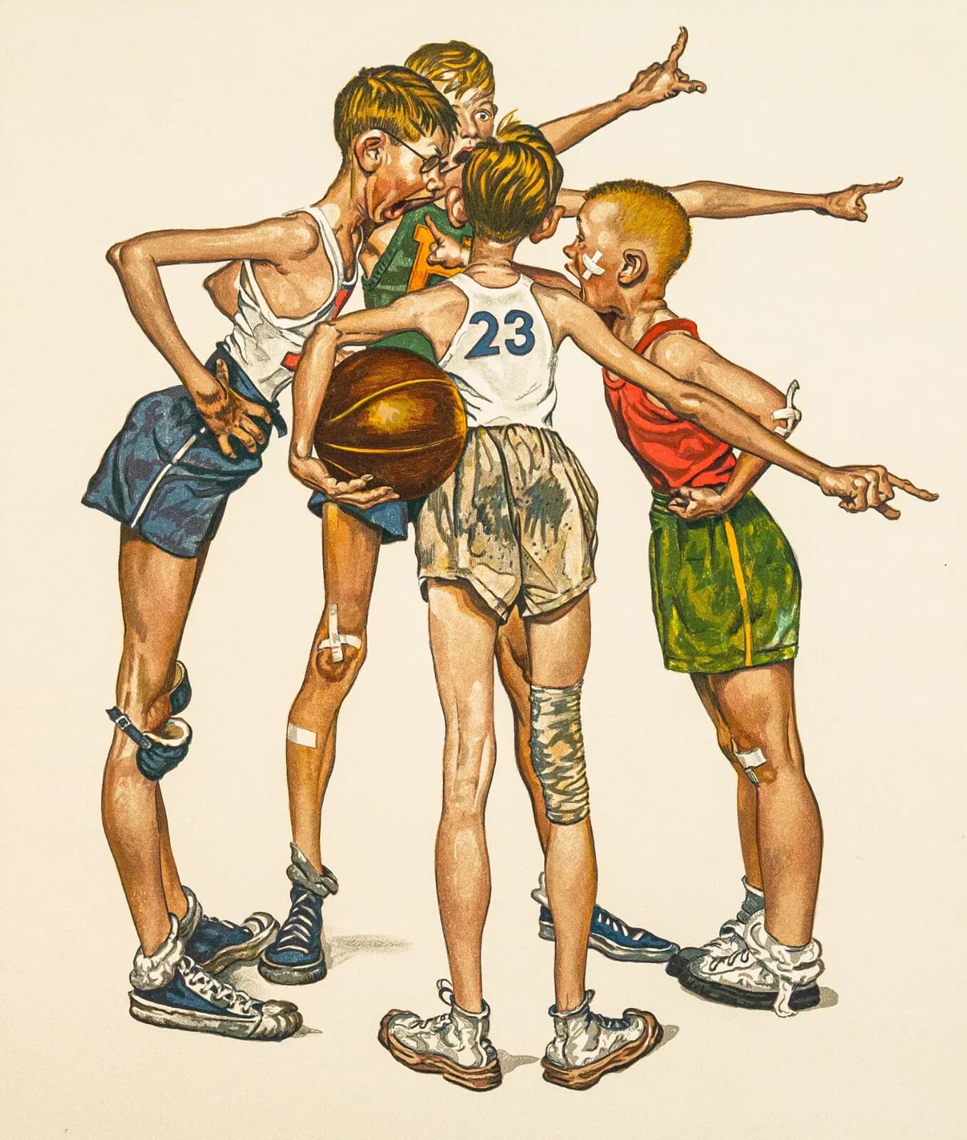 Norman Rockwell Sports Portfolio (Basketball) Signed Lithograph on Paper - Thumbnail 2