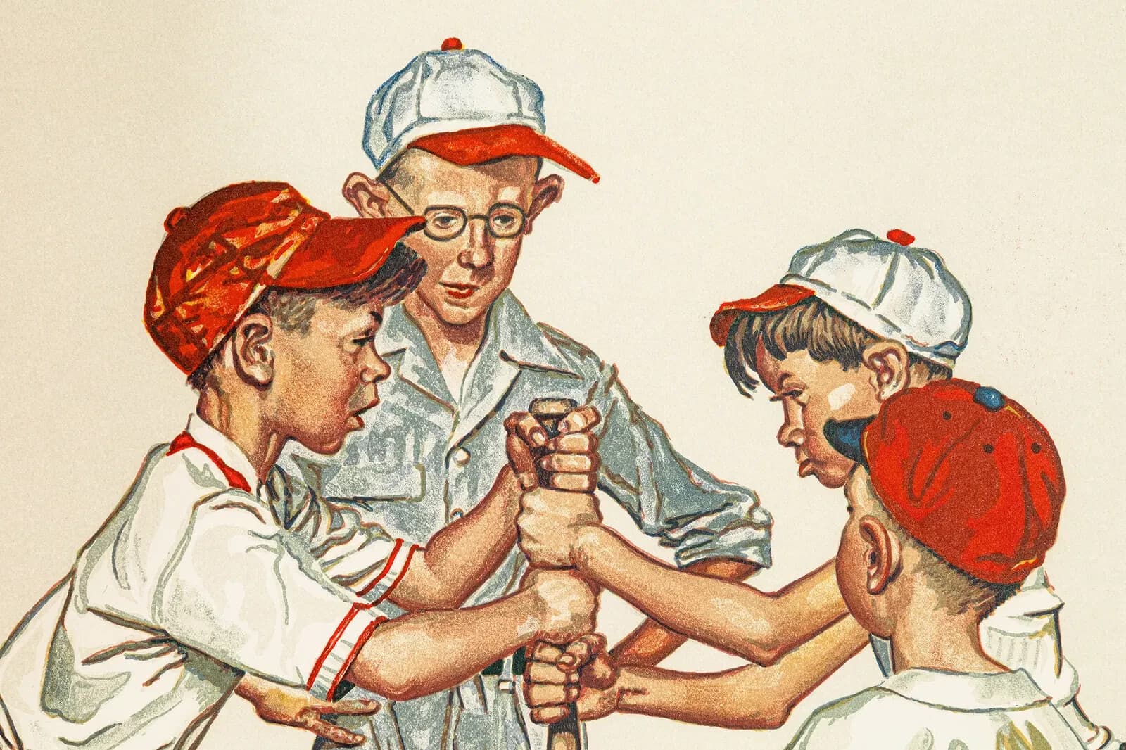 Norman Rockwell Sports Portfolio (Baseball) Signed Lithograph on Paper - Thumbnail 3