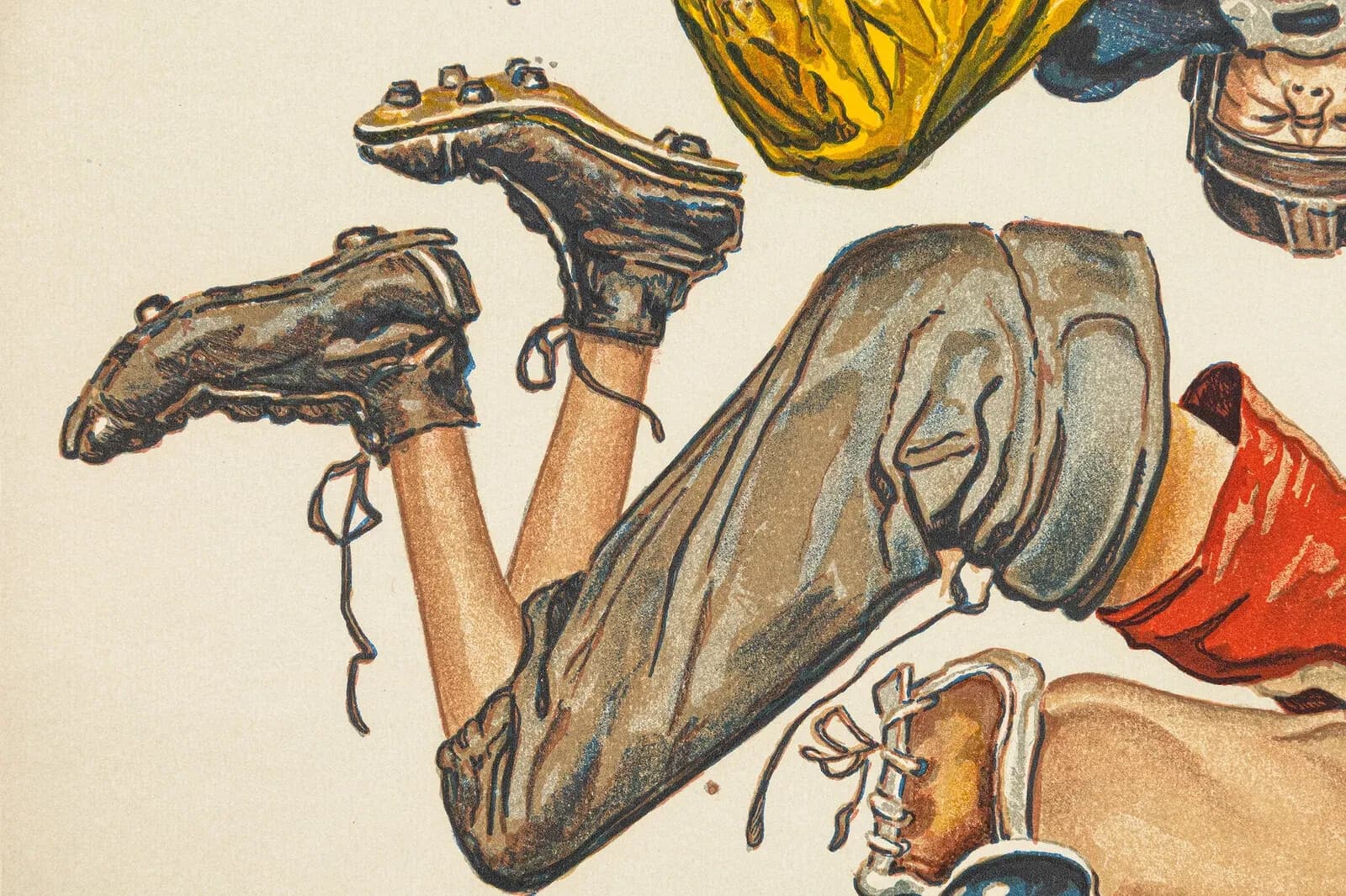 Norman Rockwell Sports Portfolio (Football) Signed Lithograph on Paper A/P - Thumbnail 4