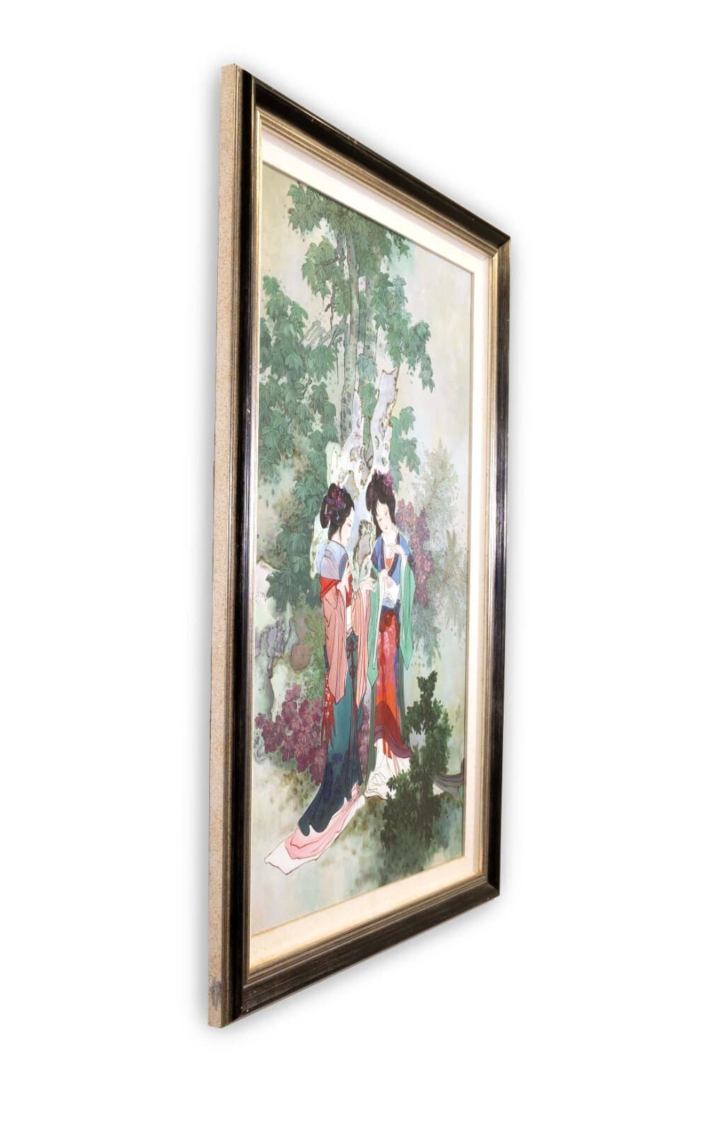 Hua Sanchuan Viewing Flowers Contemporary Figurative Asian Acrylic Painting on C - Thumbnail 8
