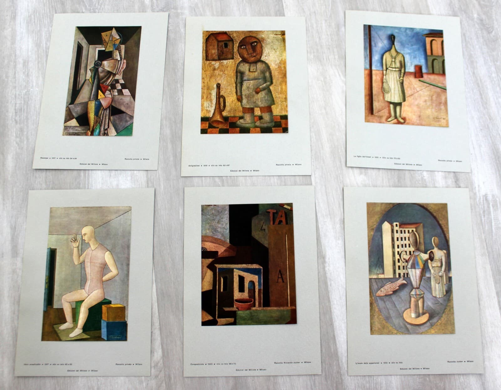 Early 20th Century Modern Carra Sei Tavole a Colori Paper Art Book Suite Lithos - Thumbnail 4