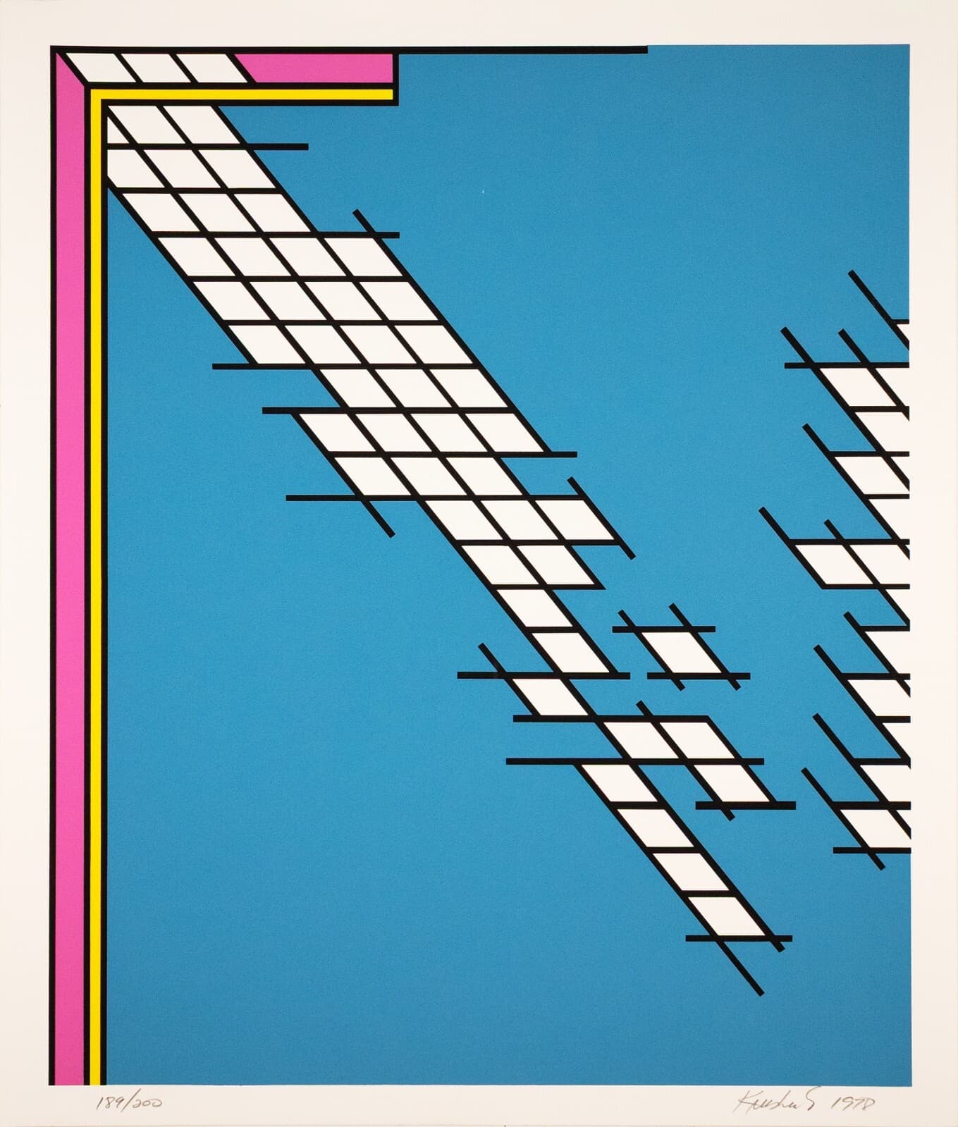 Nicholas Krushenick Tailgate Signed Pop Art Abstraction Silkscreen 189/200 Art