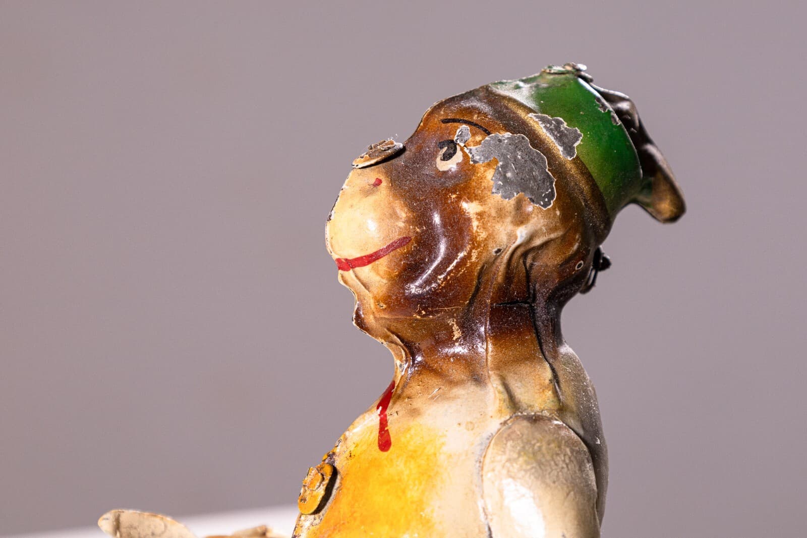 Gunthermann Monkey with a Wheel Antique Tin Toy Collectibles Germany 1890s - Thumbnail 2