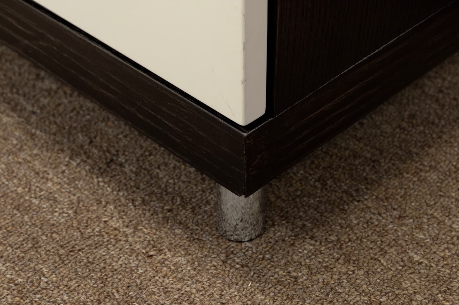 Contemporary Modern Dark Wood And Beige Console Table With Bench - Thumbnail 4