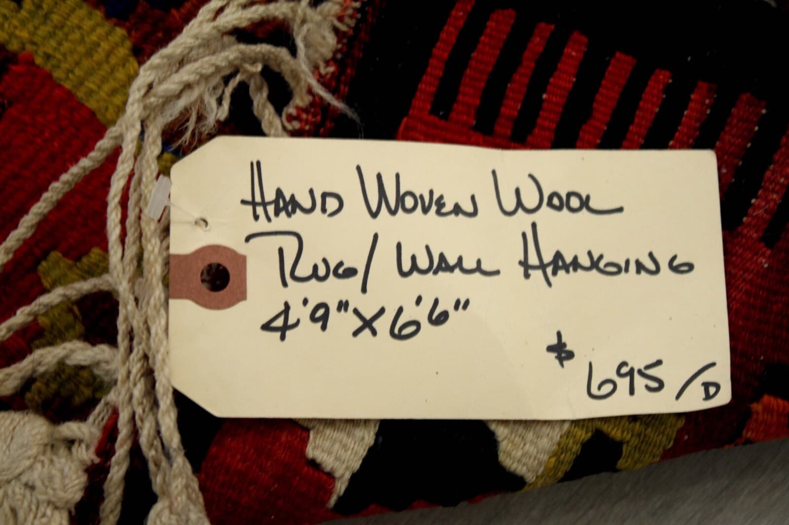 Hand Woven Wool Tribal Kilim Rug/Wall Hang - Thumbnail 8