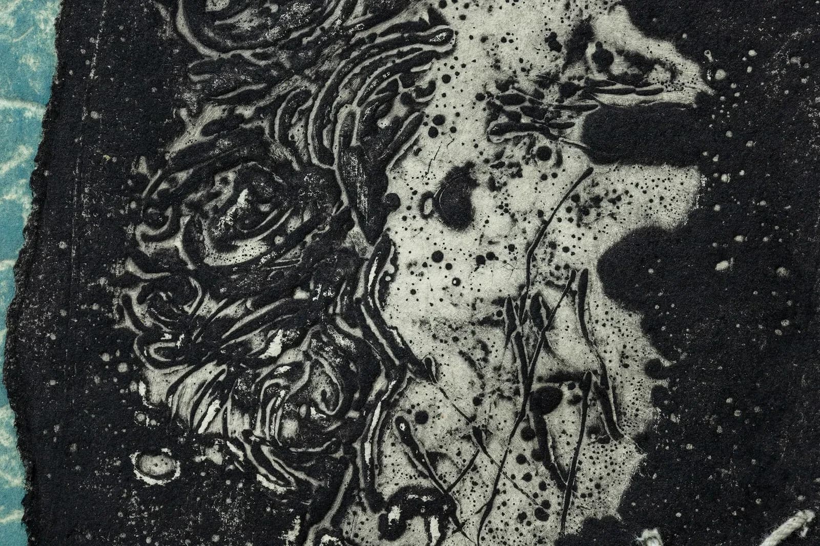 James Cognard Signed Postmodern Carborundum Etching on Hand Made Paper - Thumbnail 5