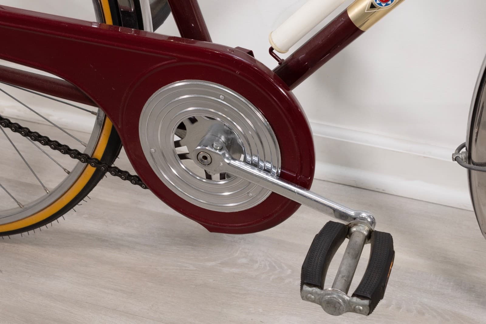 Vintage Italian Maroon Ancona Sport Bike With Removable Air Pump - Thumbnail 5