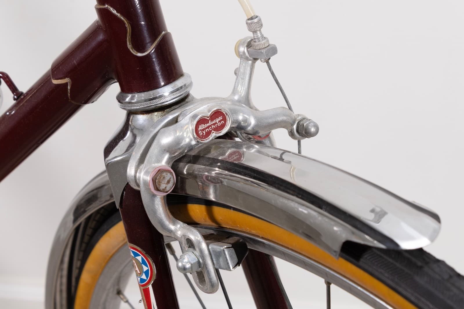 Vintage Italian Maroon Ancona Sport Bike With Removable Air Pump - Thumbnail 6