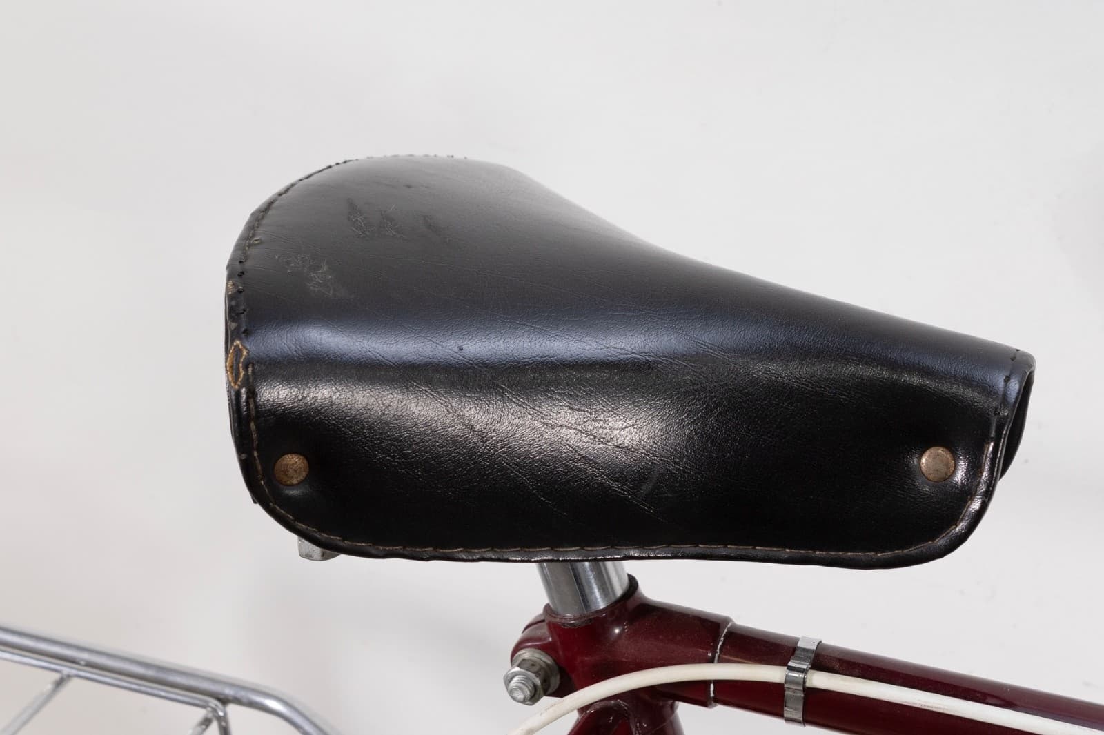 Vintage Italian Maroon Ancona Sport Bike With Removable Air Pump - Thumbnail 9