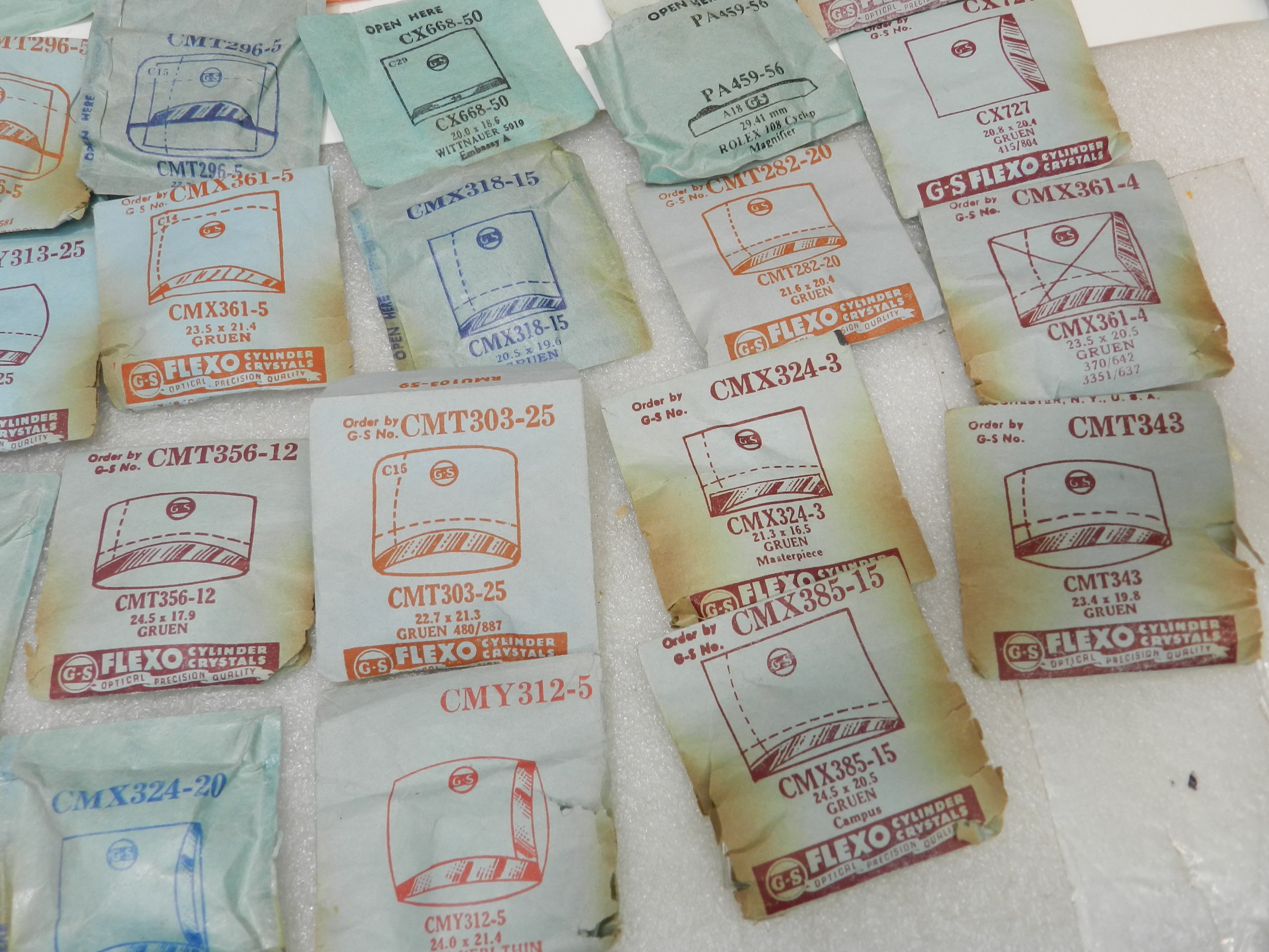 110 Vintage New Old Stock Watchmakers Mens Gruen Crystal Watch Face Lot(O42J) - Thumbnail 4