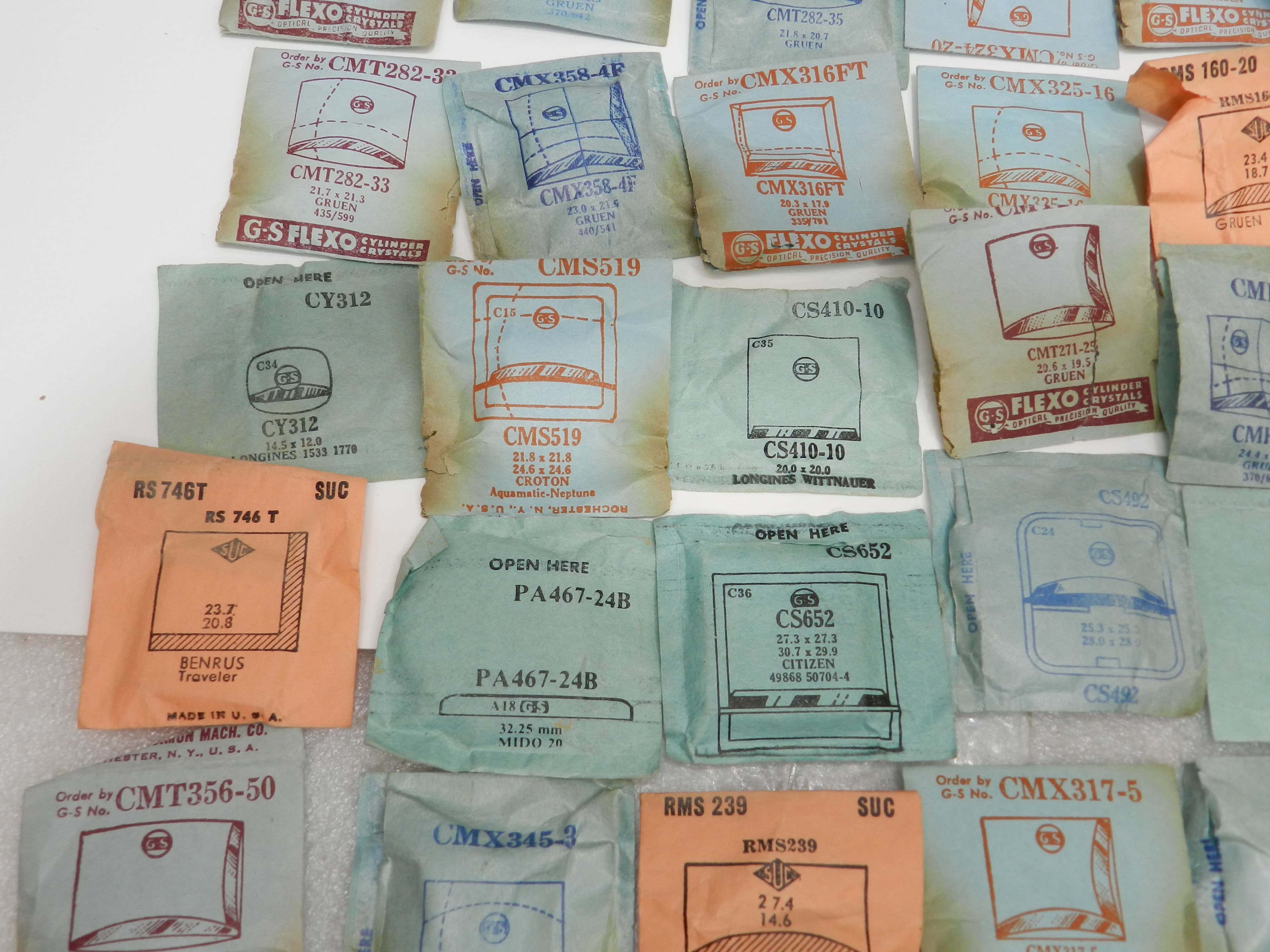 110 Vintage New Old Stock Watchmakers Mens Gruen Crystal Watch Face Lot(O42J) - Thumbnail 13