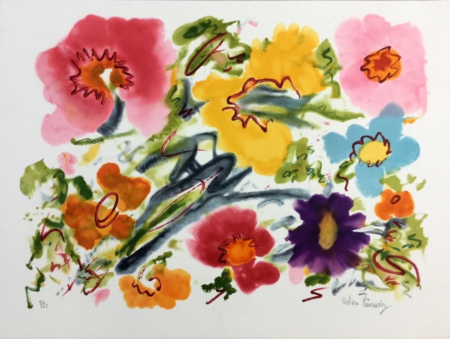 Mid Century Modern Unframed Cosmic Feeling Helen Covensky Hand Signed Lithograph