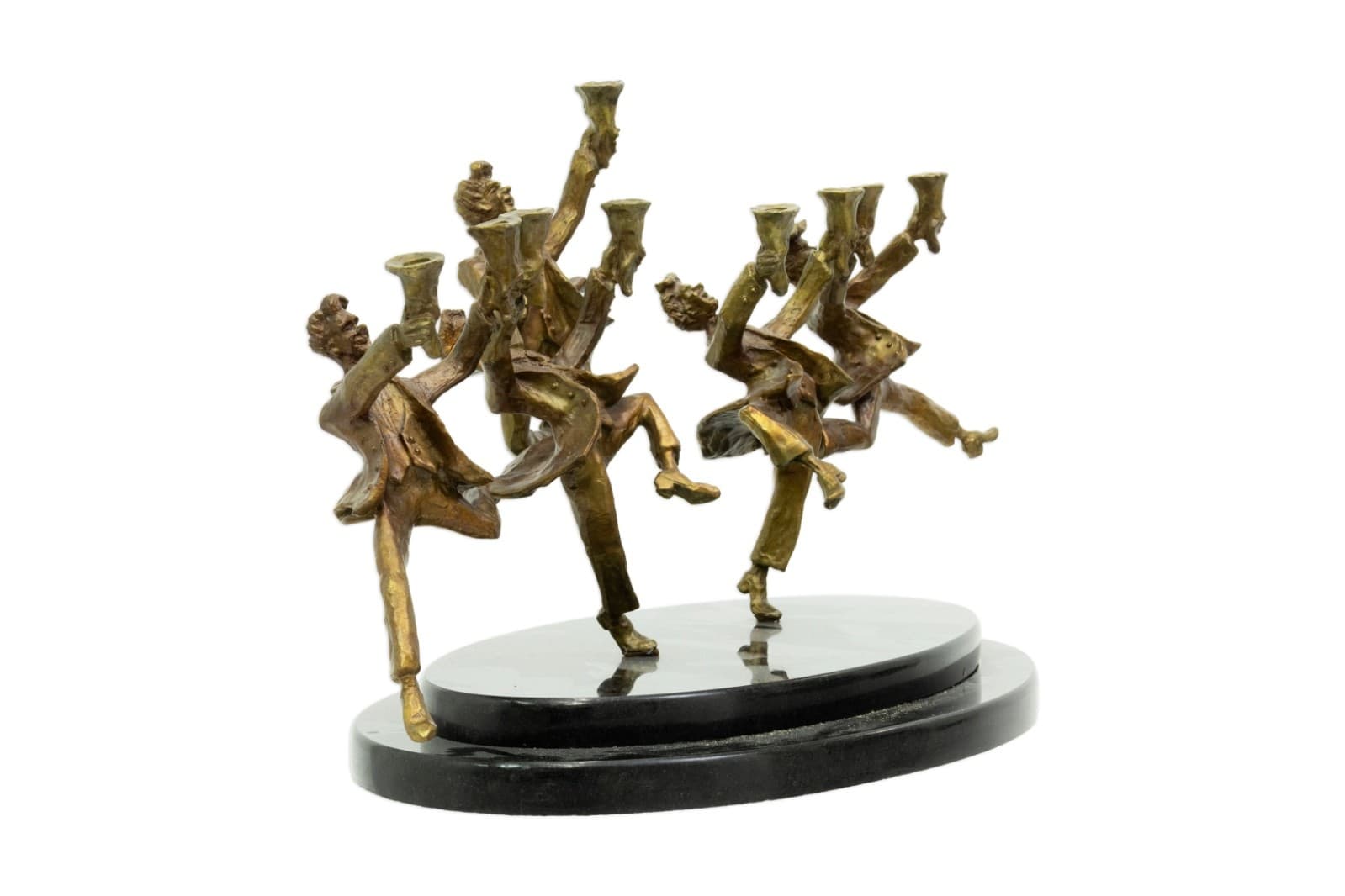 Zachary Oxman - Festival Of Lights Menorah, 1997 Bronze Judaica Sculpture 14/100 - Thumbnail 2