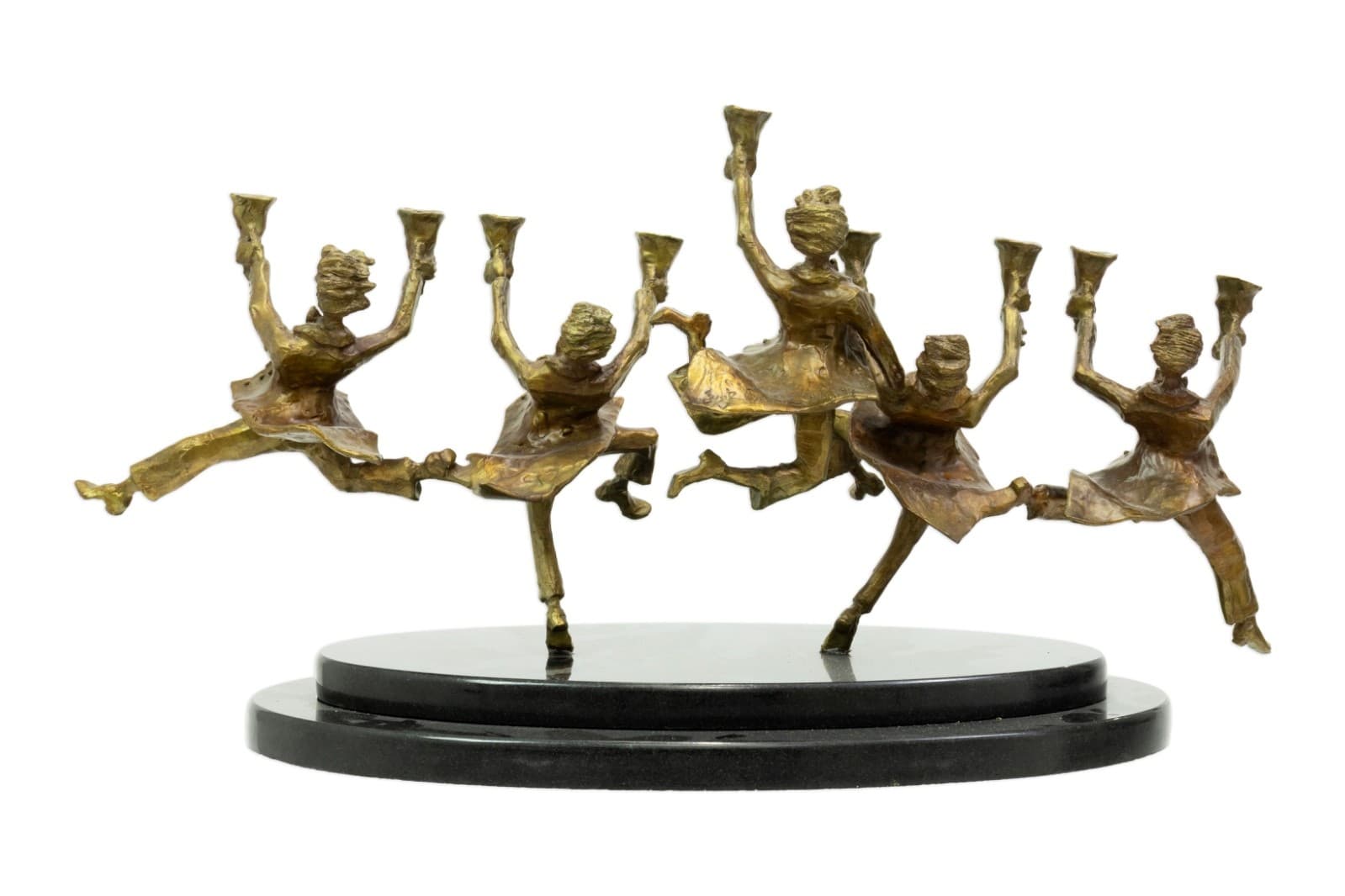 Zachary Oxman - Festival Of Lights Menorah, 1997 Bronze Judaica Sculpture 14/100 - Thumbnail 3