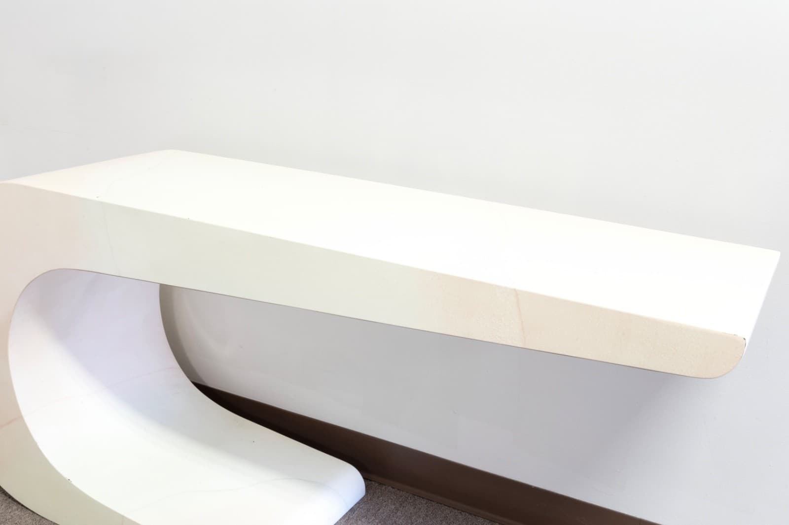 Pierre Cardin White Lacqured Waterfall Console Table - Thumbnail 4
