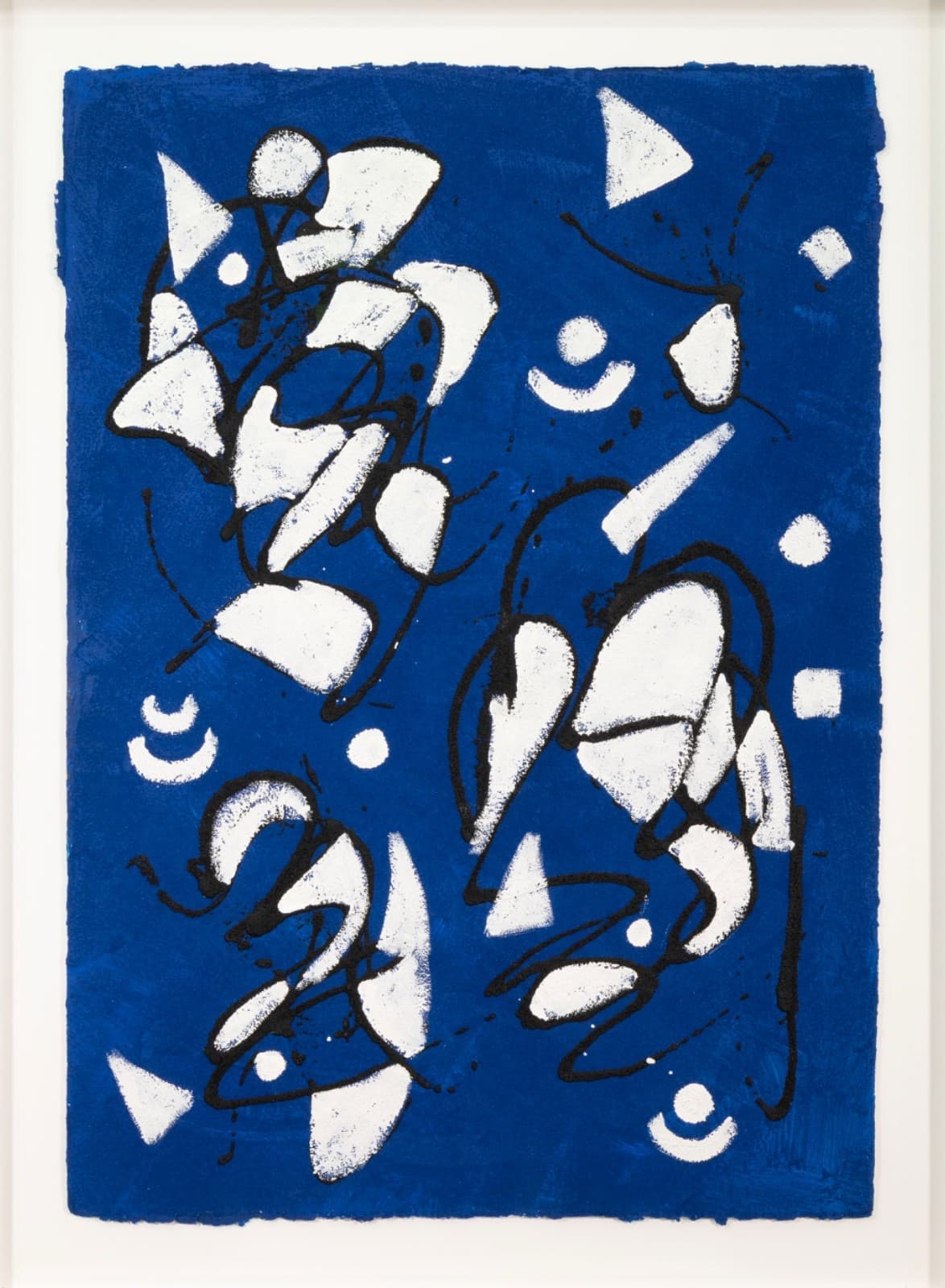 Barbara Coburn - Untitled (Blue Abstract Triptych) Mixed-Media on Paper Framed - Thumbnail 3