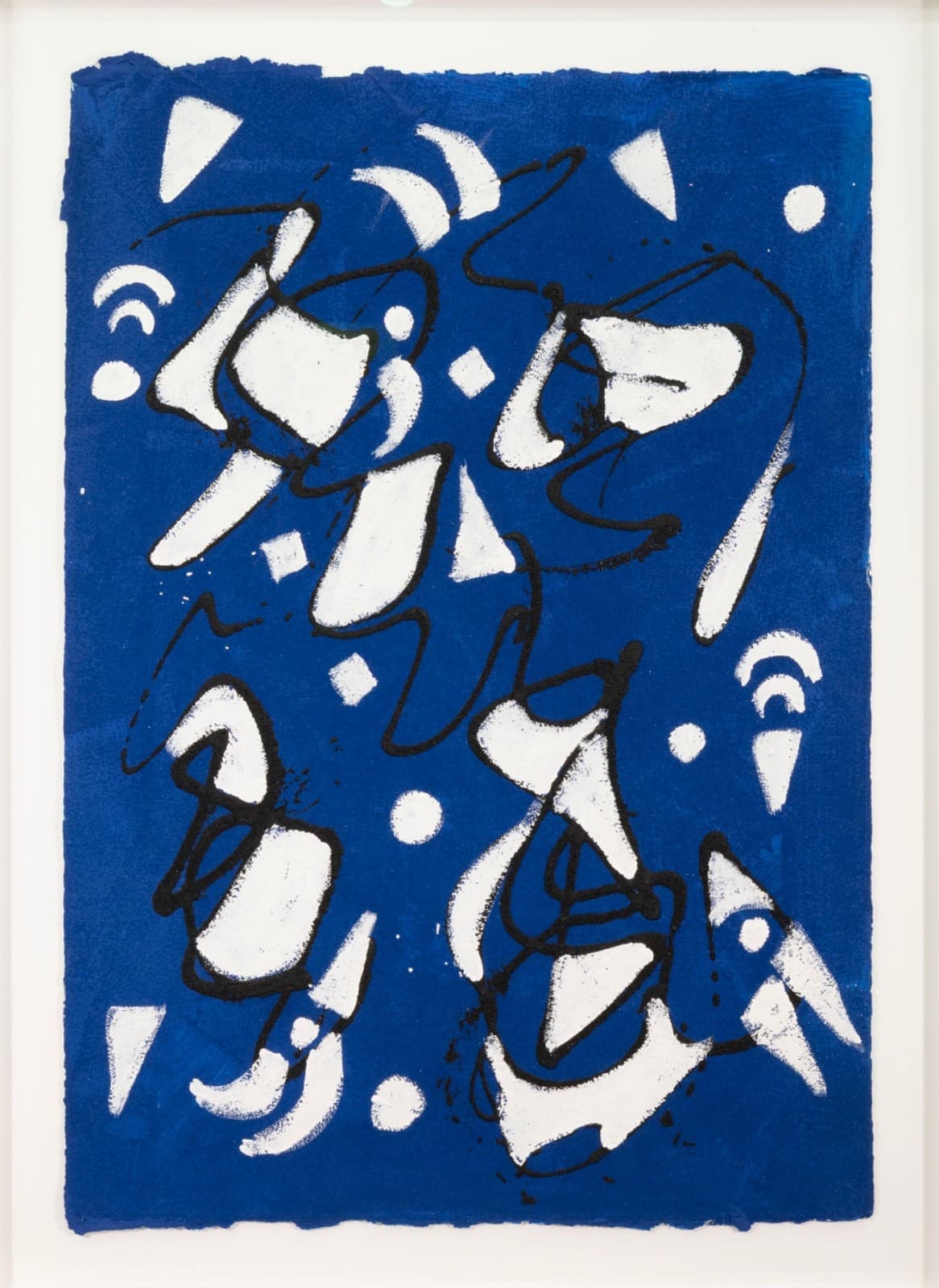 Barbara Coburn - Untitled (Blue Abstract Triptych) Mixed-Media on Paper Framed - Thumbnail 5