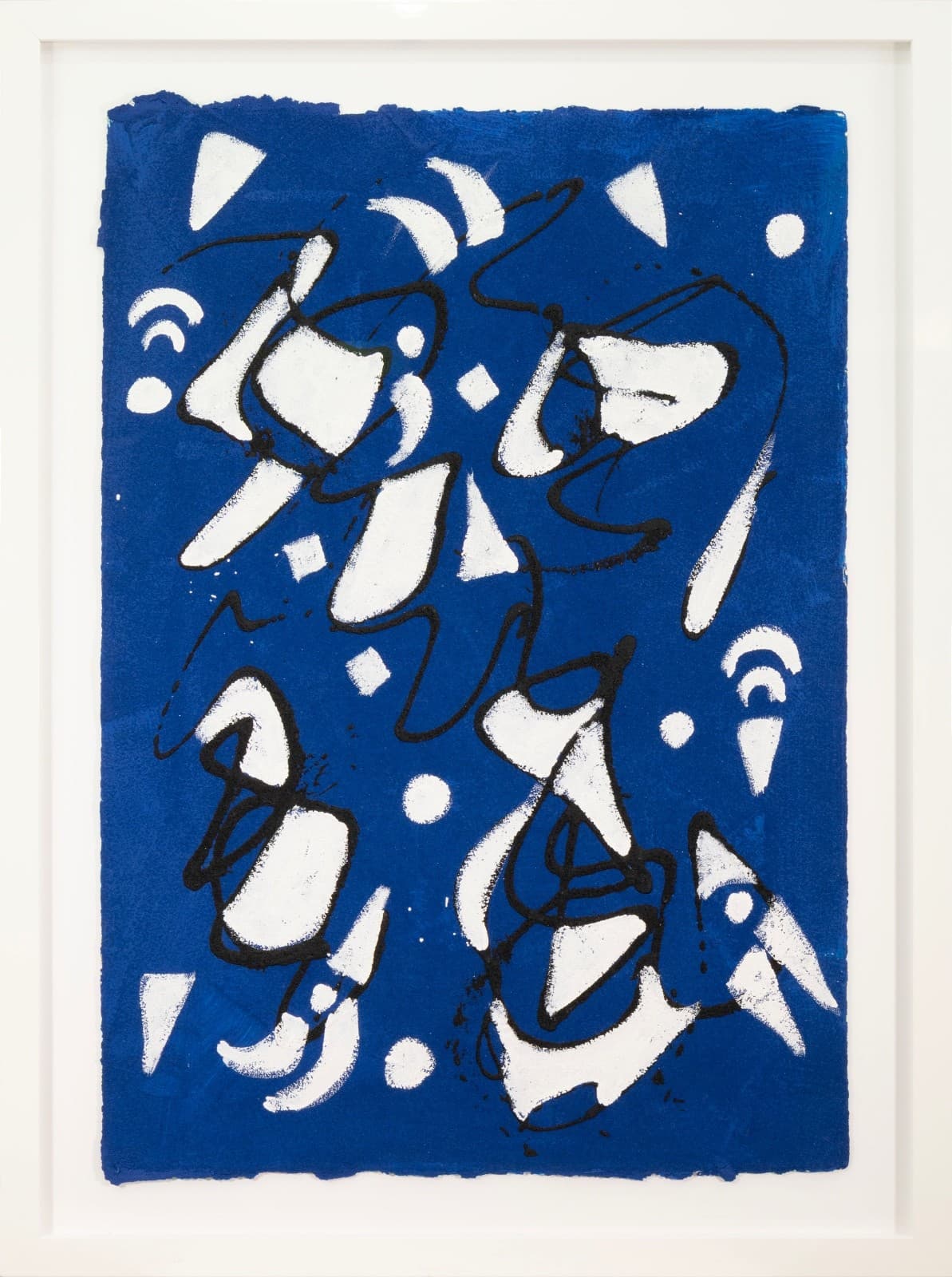 Barbara Coburn - Untitled (Blue Abstract Triptych) Mixed-Media on Paper Framed - Thumbnail 4