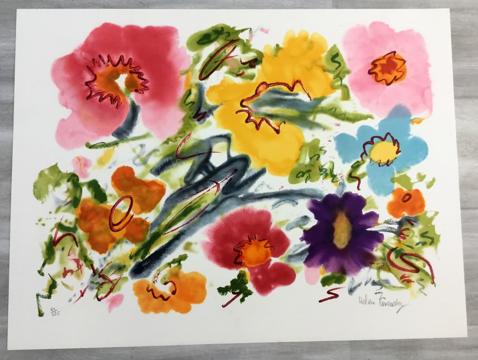 Mid Century Modern Unframed Cosmic Feeling Helen Covensky Hand Signed Lithograph - Thumbnail 2