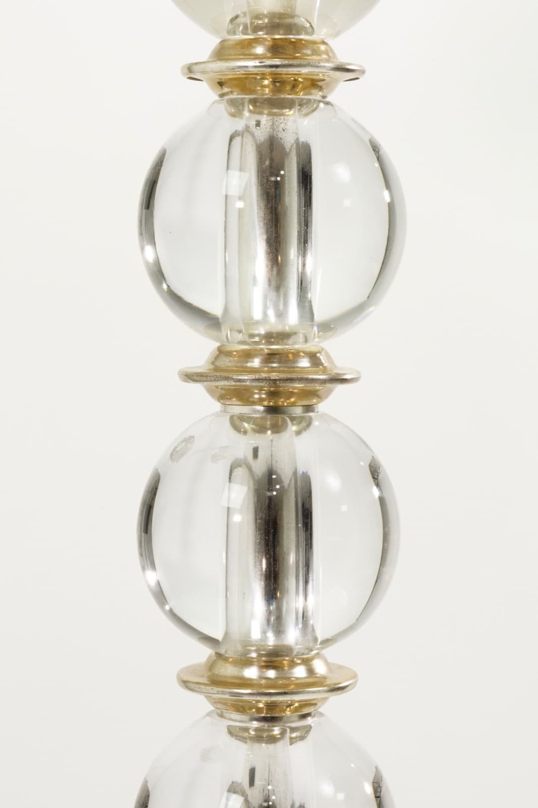 Vintage Glass Sphere And Brass Cristallo Floor Lamp Made In Italy - Thumbnail 4