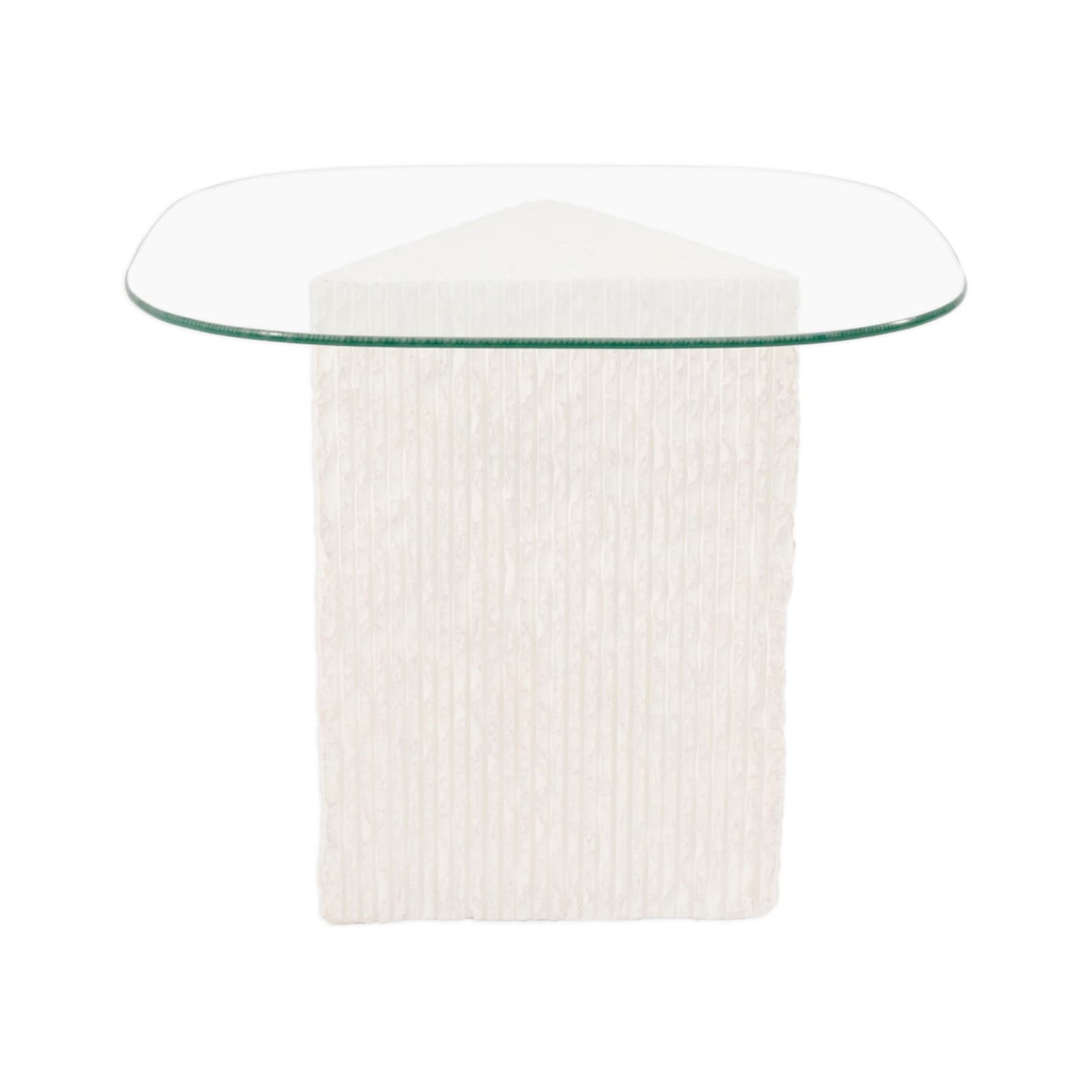 Pair Of Post Modern Plaster And Glass Side End Tables - Thumbnail 2