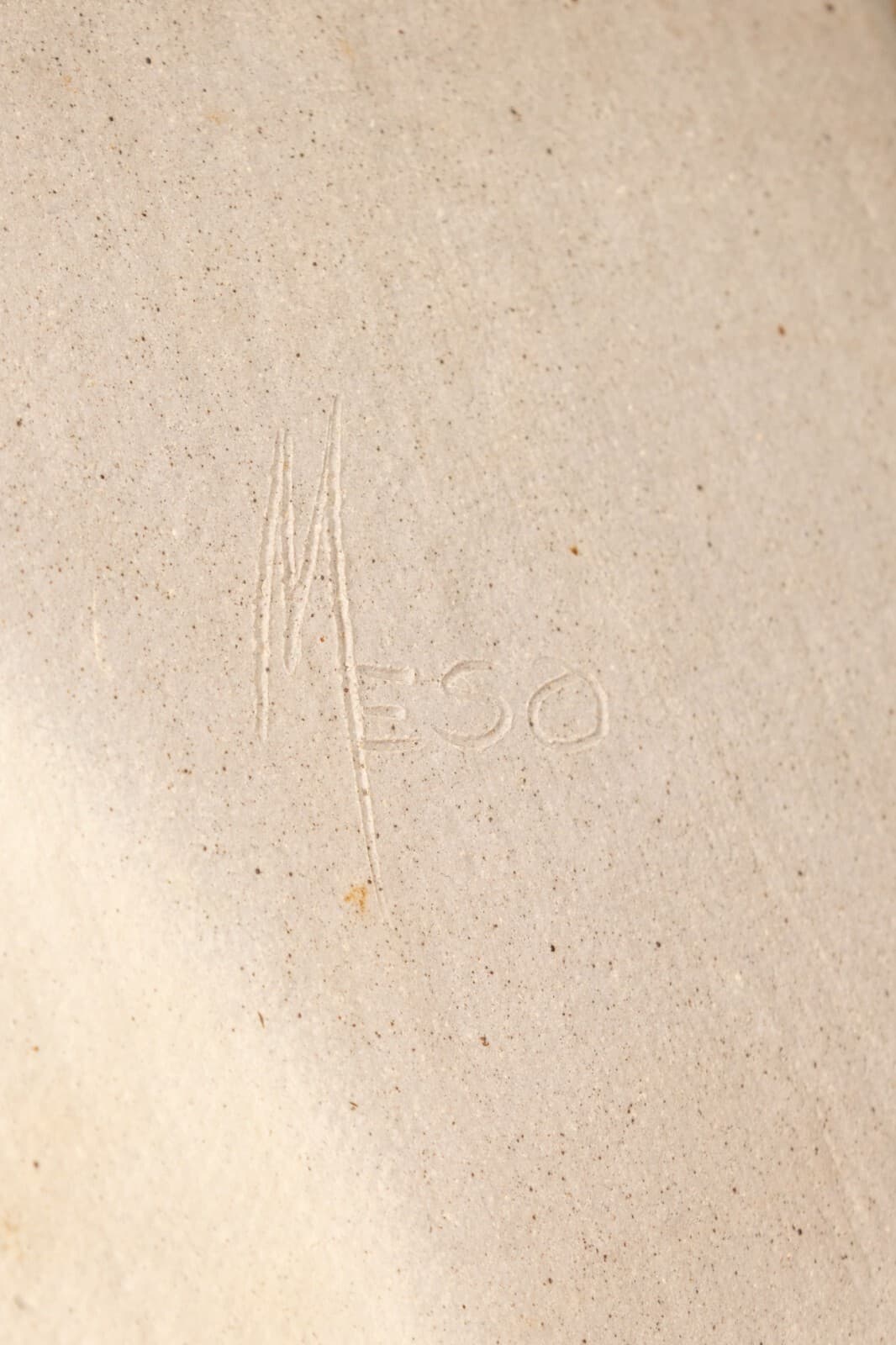 Modernist Ceramic Round Plate & Square Platter Earth-Toned Glaze Signed Meso - Thumbnail 8