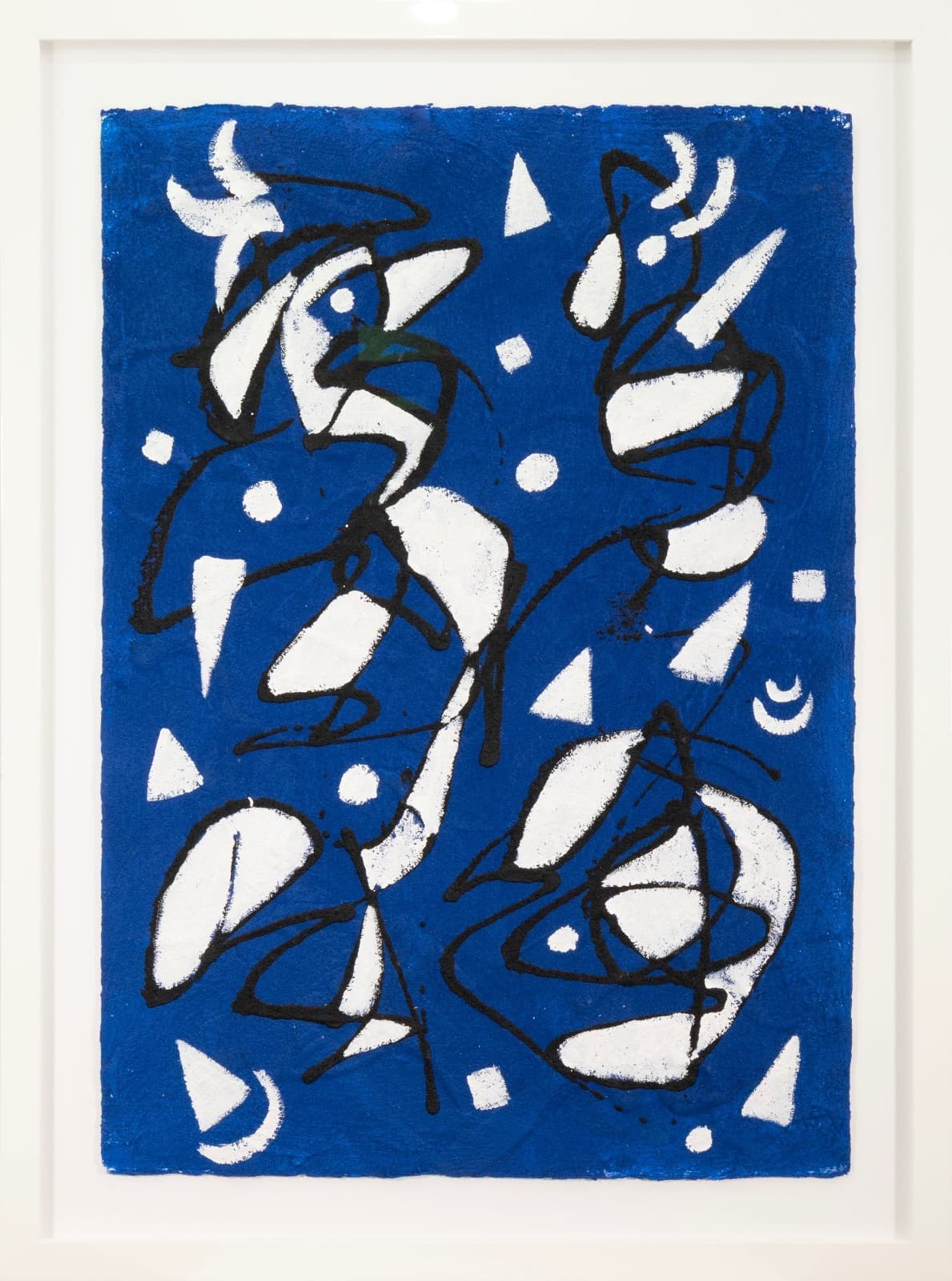 Barbara Coburn - Untitled (Blue Abstract Triptych) Mixed-Media on Paper Framed - Thumbnail 6