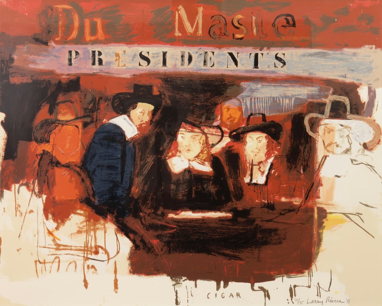 Larry Rivers - Dutch Masters (Presidents) 1991 Signed Screenprint on Paper 78/95 - Thumbnail 2