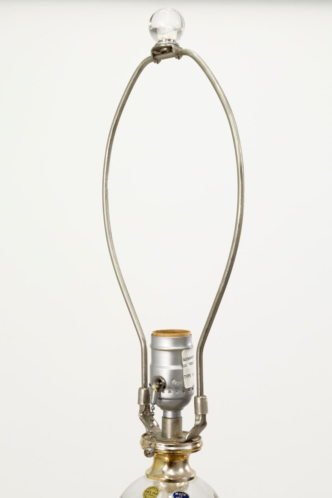 Vintage Glass Sphere And Brass Cristallo Floor Lamp Made In Italy - Thumbnail 6