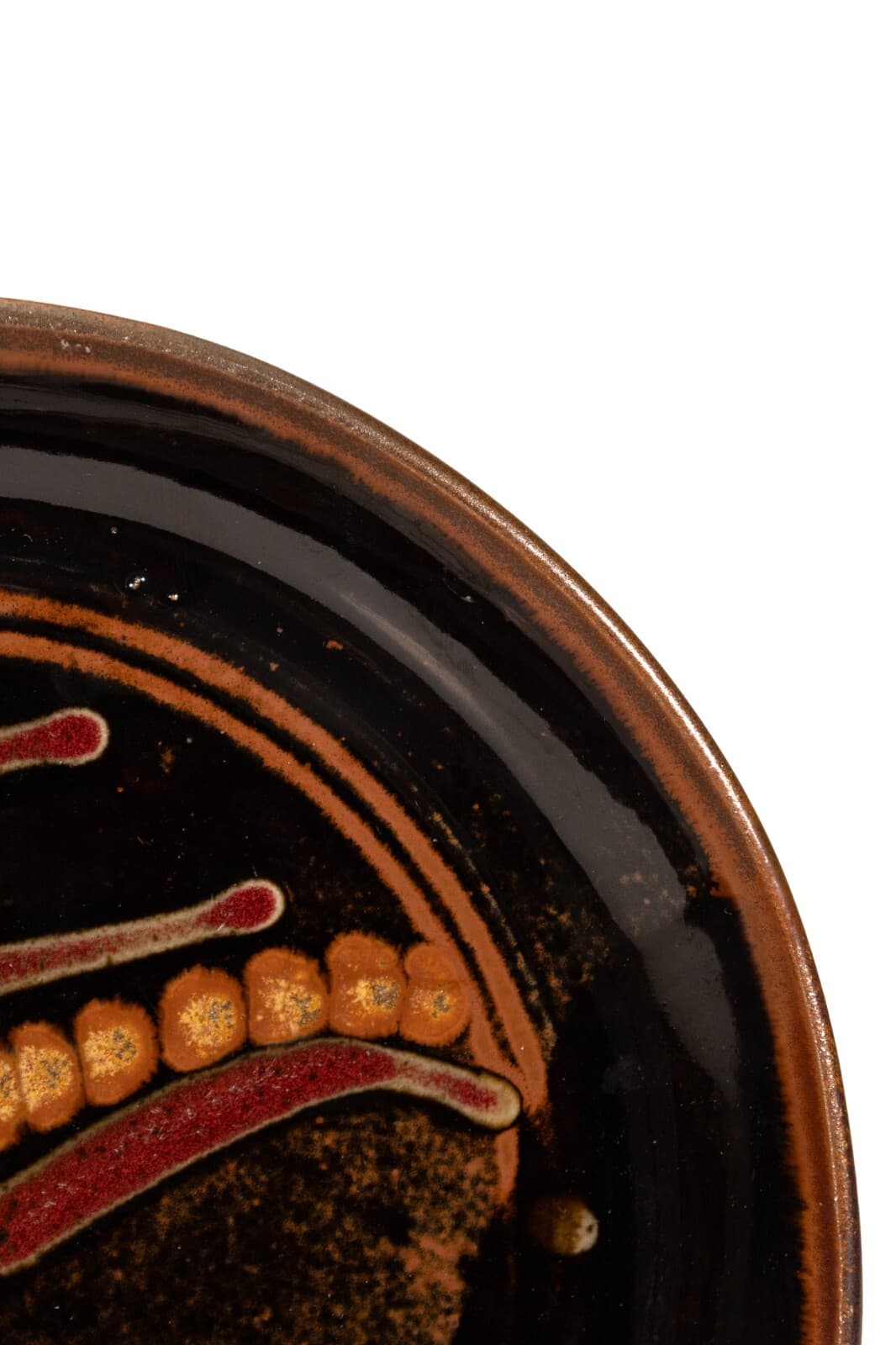 Ron Lieberman Signed Retro Vintage Modernist Glazed Ceramic Decorative Plate 70s - Thumbnail 4