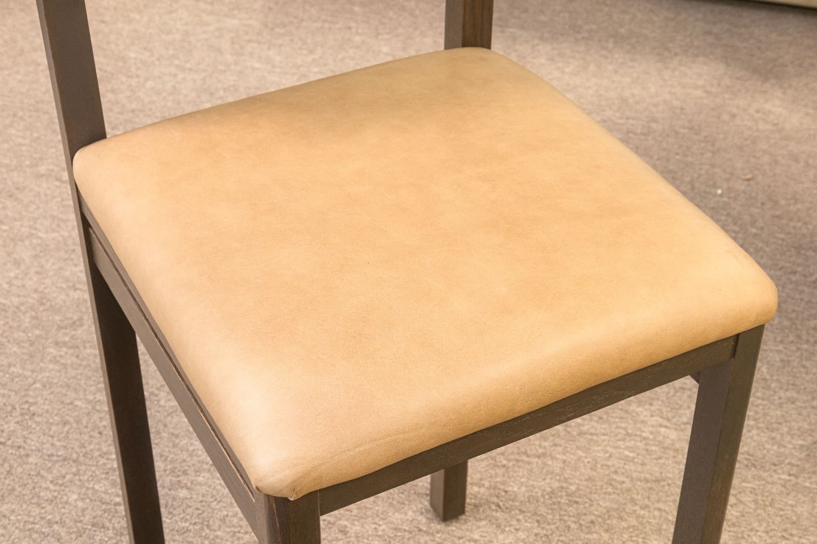 Set of 4 Thayer Barstools by Maiden Home Dark Oak Wood Leather & Shearling Seats - Thumbnail 8