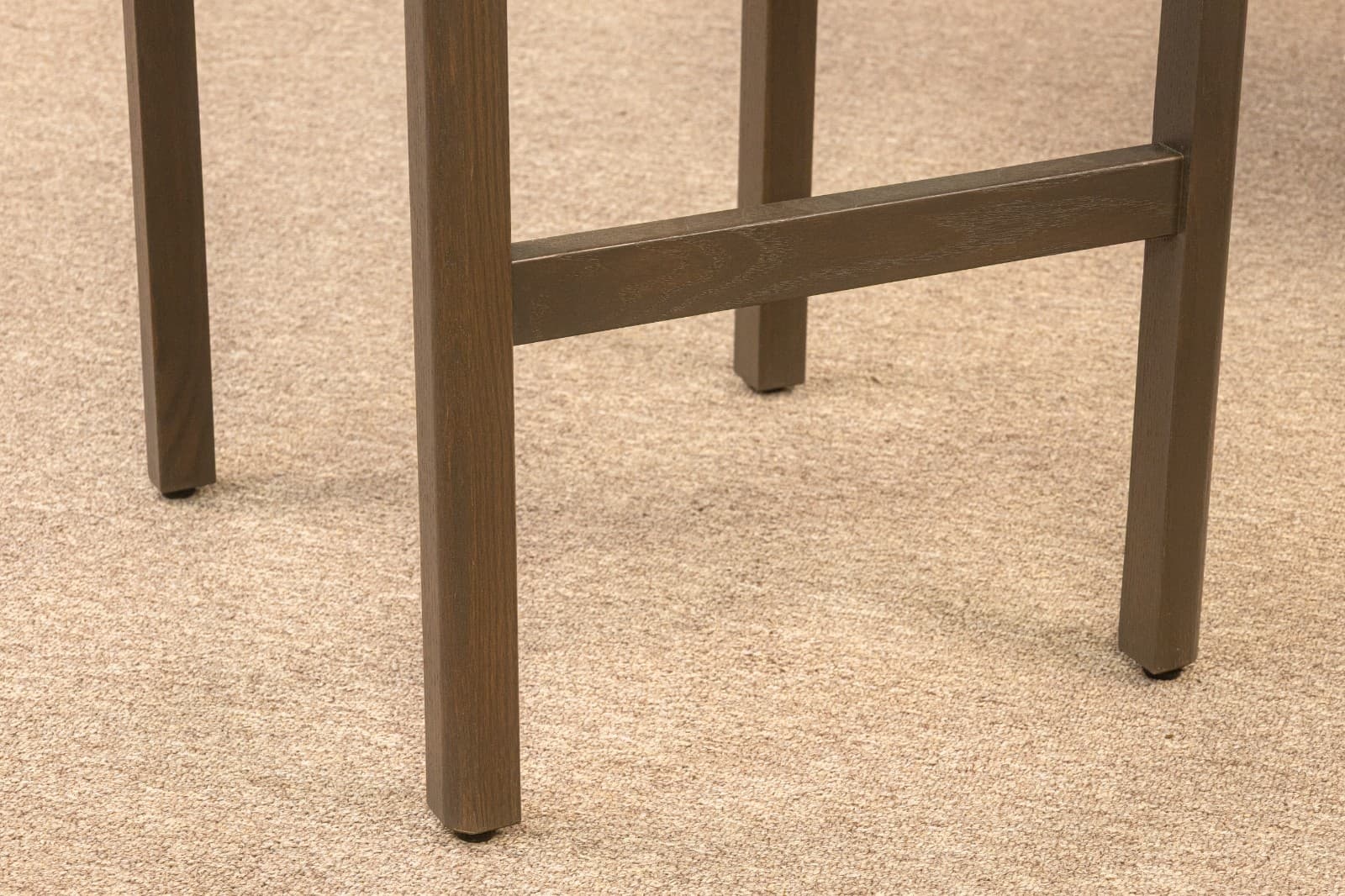 Set of 4 Thayer Barstools by Maiden Home Dark Oak Wood Leather & Shearling Seats - Thumbnail 10