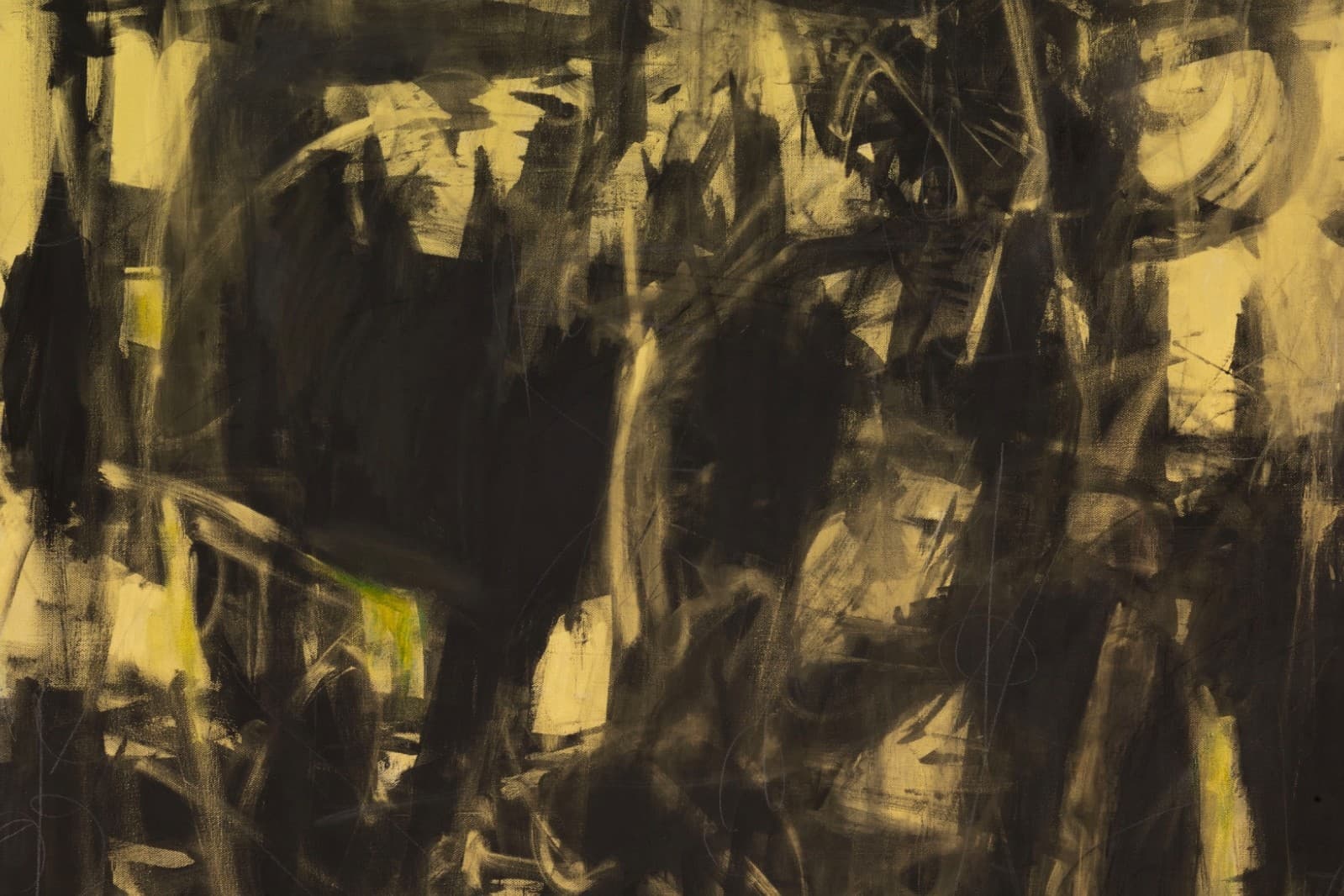 Ilene Kahan - Black & Gold (Franz Kline Homage) 2026 Signed Acrylic on Canvas - Thumbnail 2