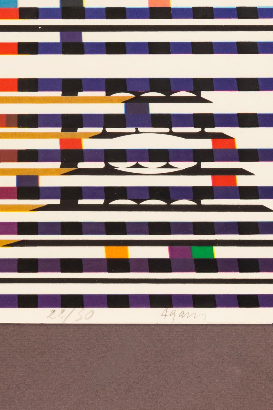 Yaacov Agam - Colorful Polygraph 1970s Signed Serigraph on Paper 22/30 Framed - Thumbnail 5