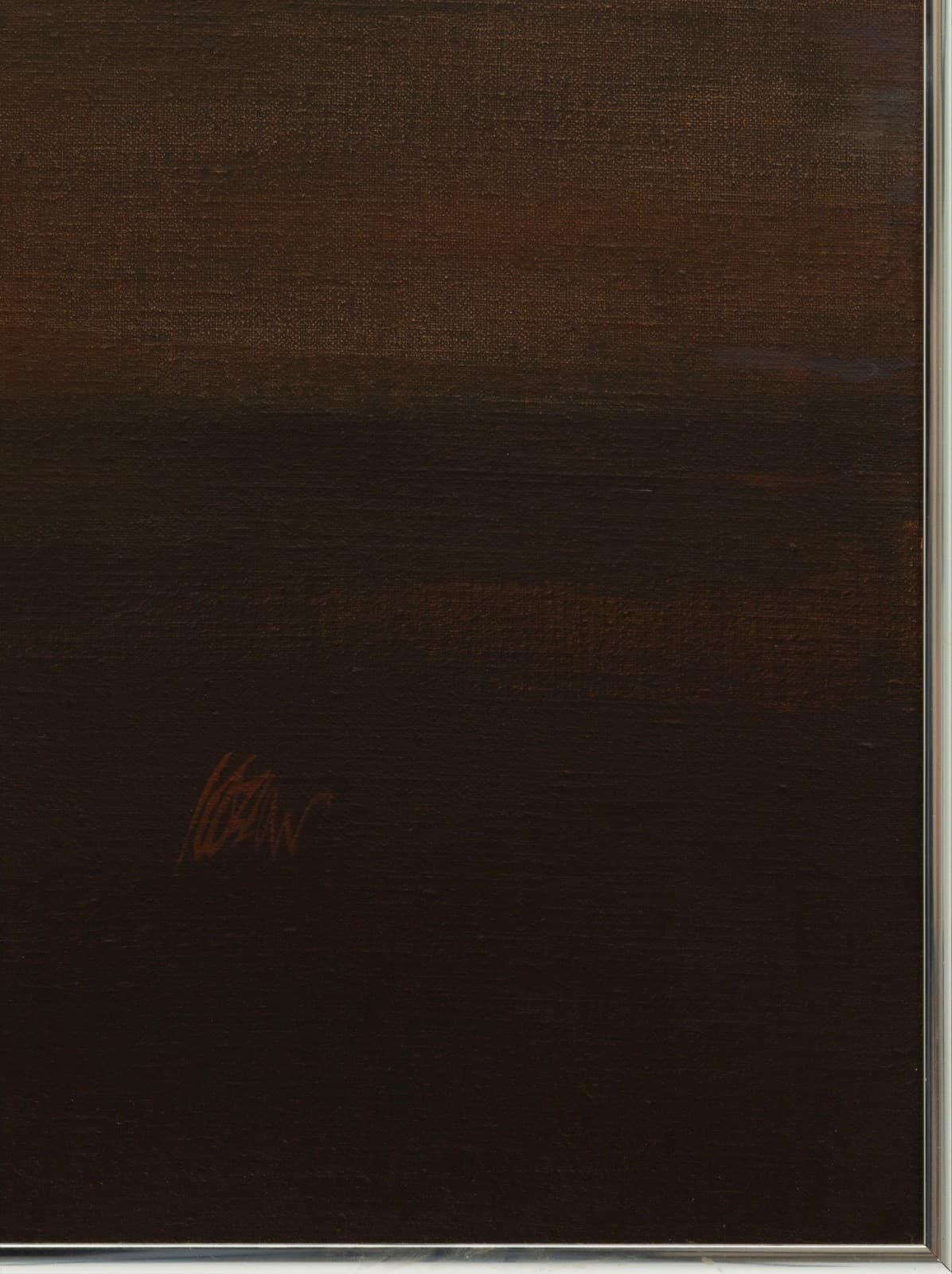 Richard Koslow - Untitled (Red & Black Abstract) 1970s Signed Acrylic on Canvas - Thumbnail 6