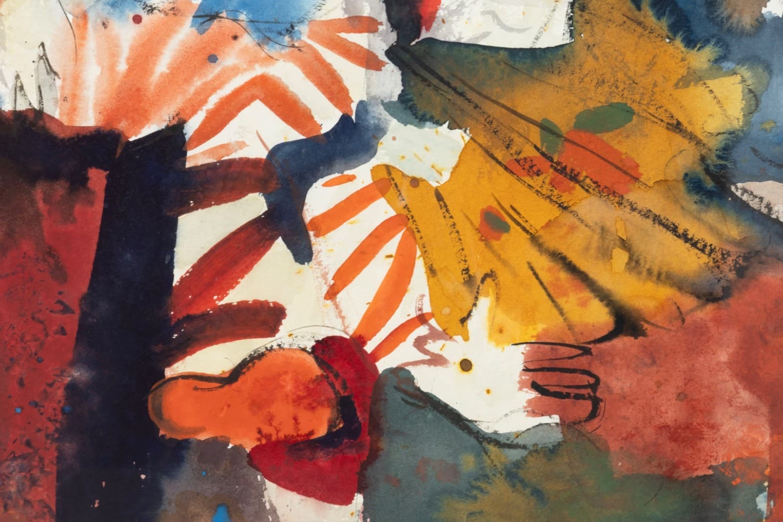 Richard Jerzy - Untitled (Mother & Child) Signed 1963 Watercolor on Paper Framed - Thumbnail 6