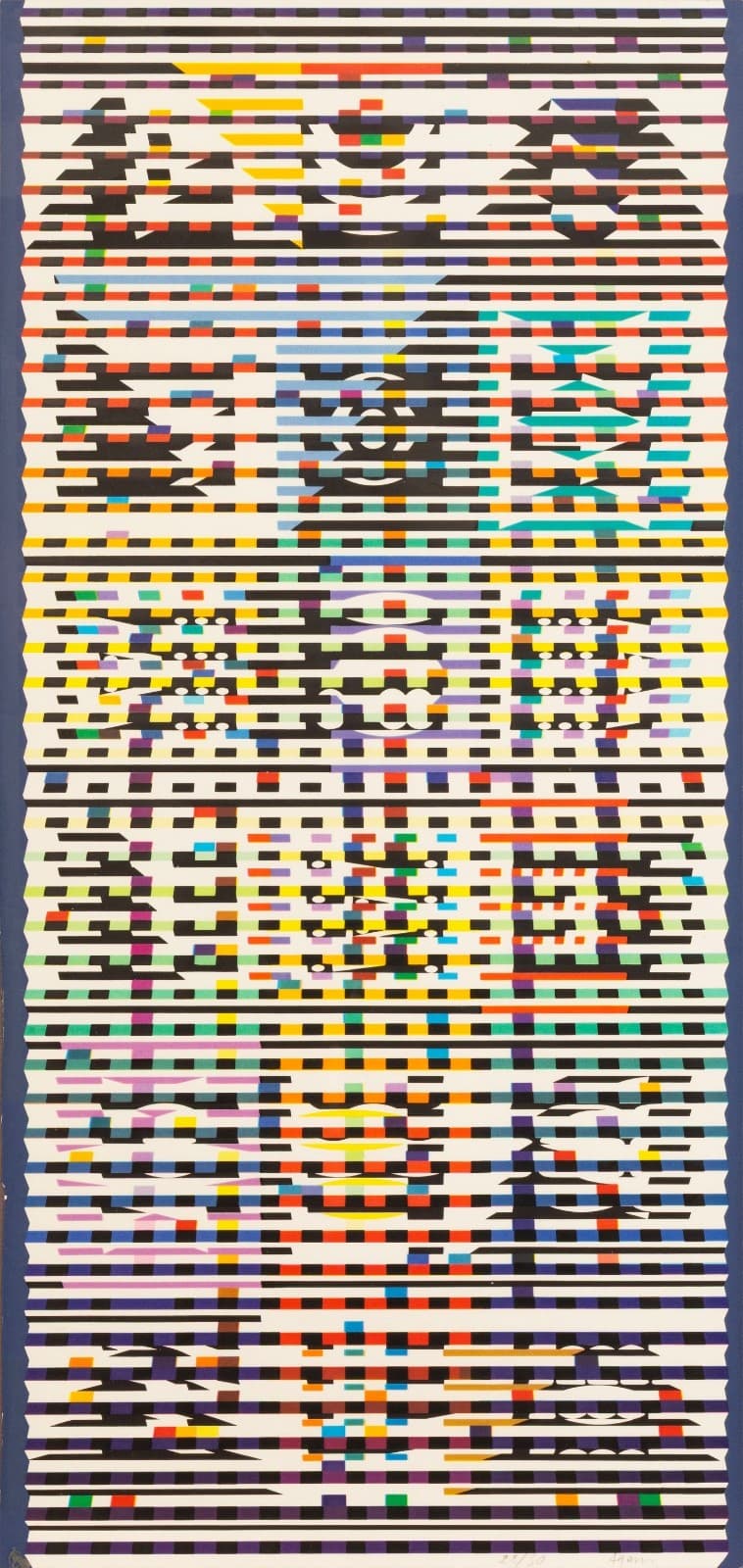 Yaacov Agam - Colorful Polygraph 1970s Signed Serigraph on Paper 22/30 Framed - Thumbnail 2