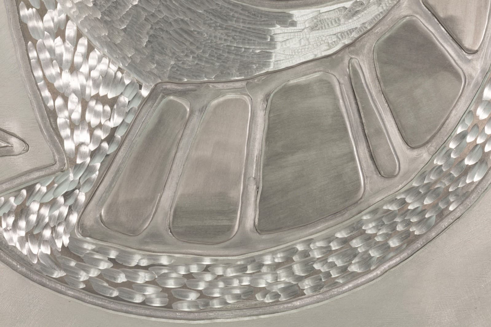 Greg Clark – Silver Swirls, Mid-Century Modern Wall Sculpture Mixed-Metal Art - Thumbnail 4