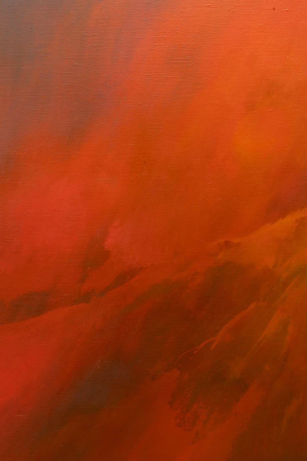 Richard Koslow - Untitled (Red Abstract) 1970s Signed Acrylic on Canvas Painting - Thumbnail 2