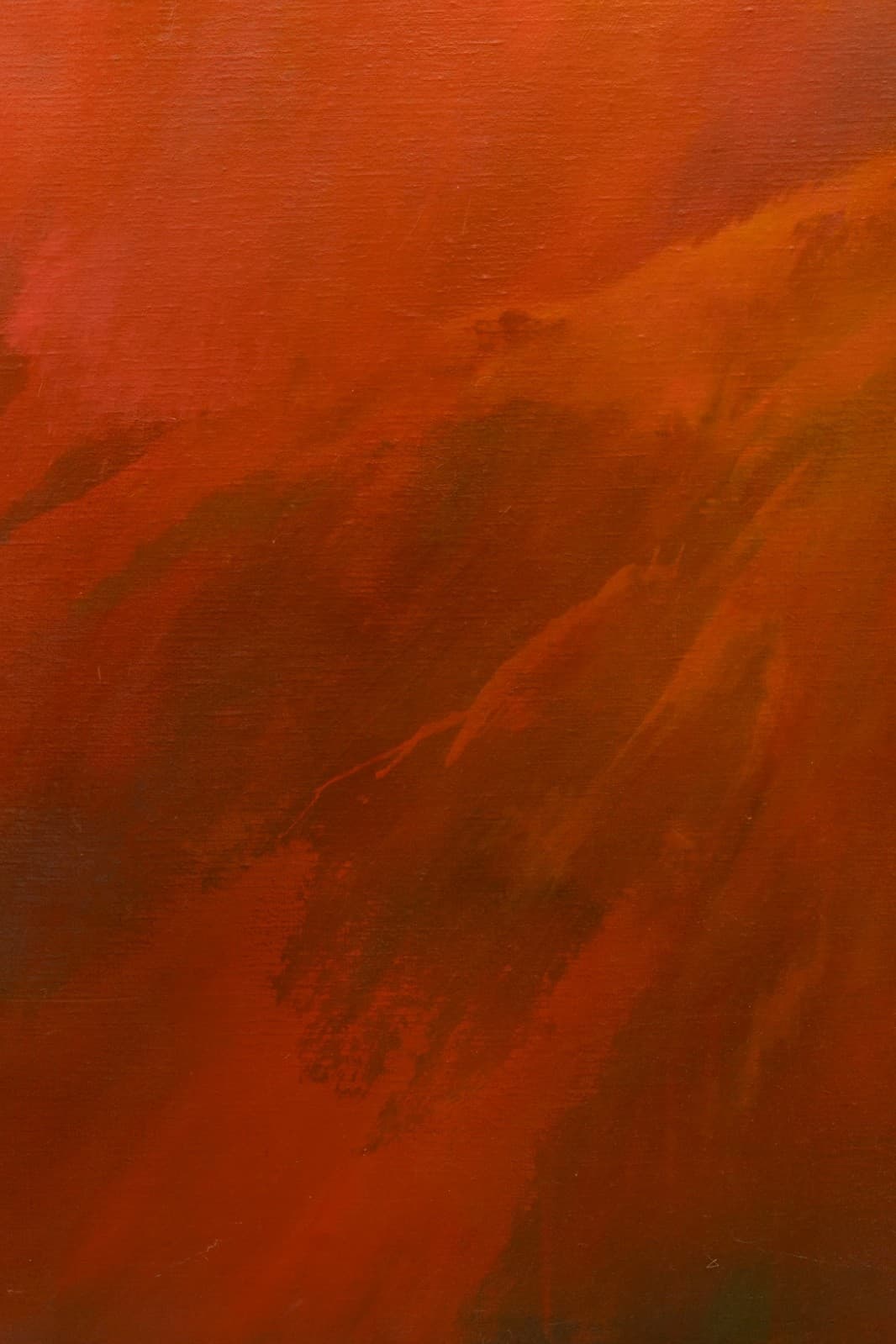 Richard Koslow - Untitled (Red Abstract) 1970s Signed Acrylic on Canvas Painting - Thumbnail 4