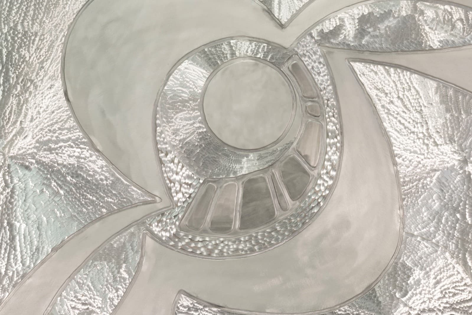 Greg Clark – Silver Swirls, Mid-Century Modern Wall Sculpture Mixed-Metal Art - Thumbnail 2